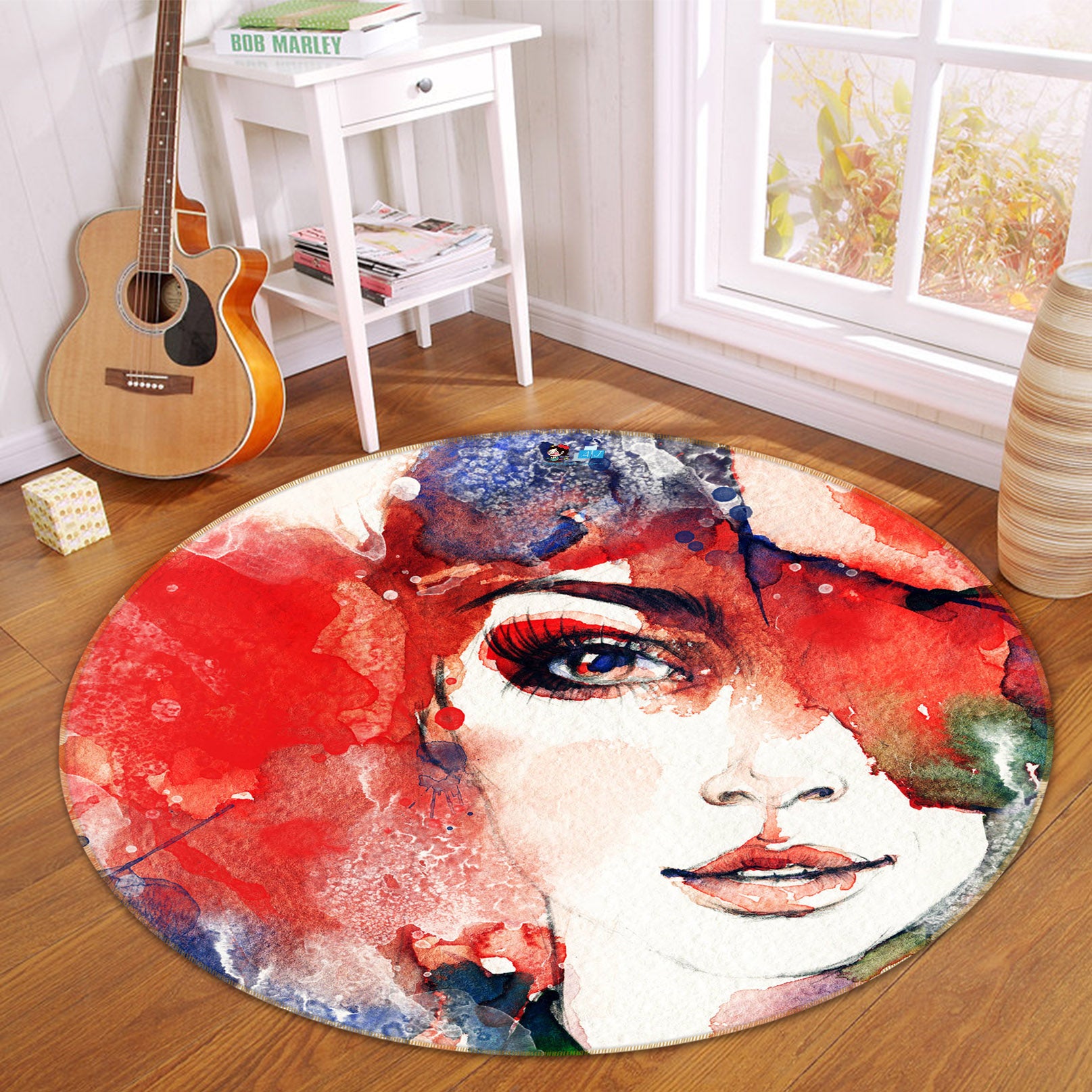3D Nice Female 66185 Round Non Slip Rug Mat