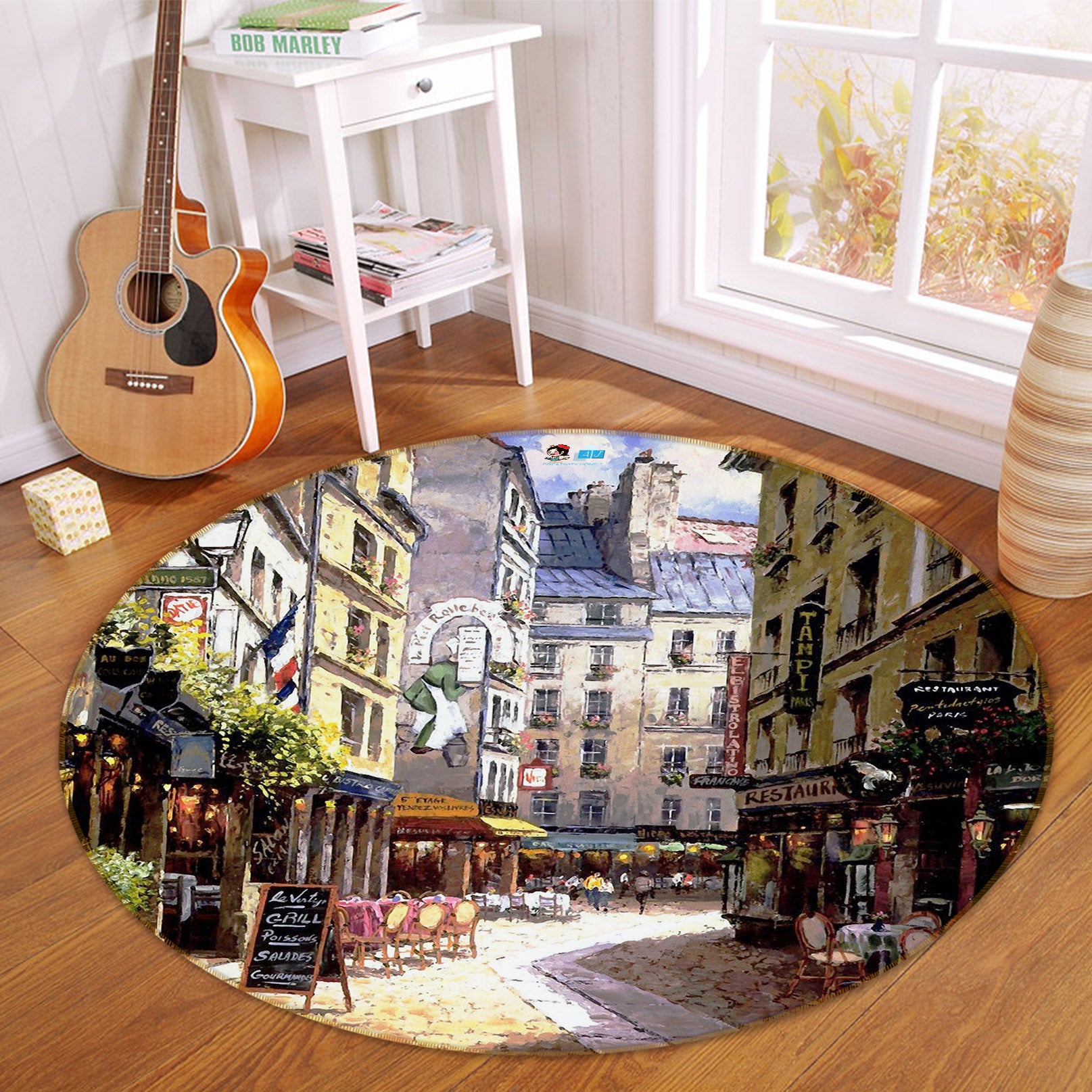 3D Street Town 74098 Round Non Slip Rug Mat