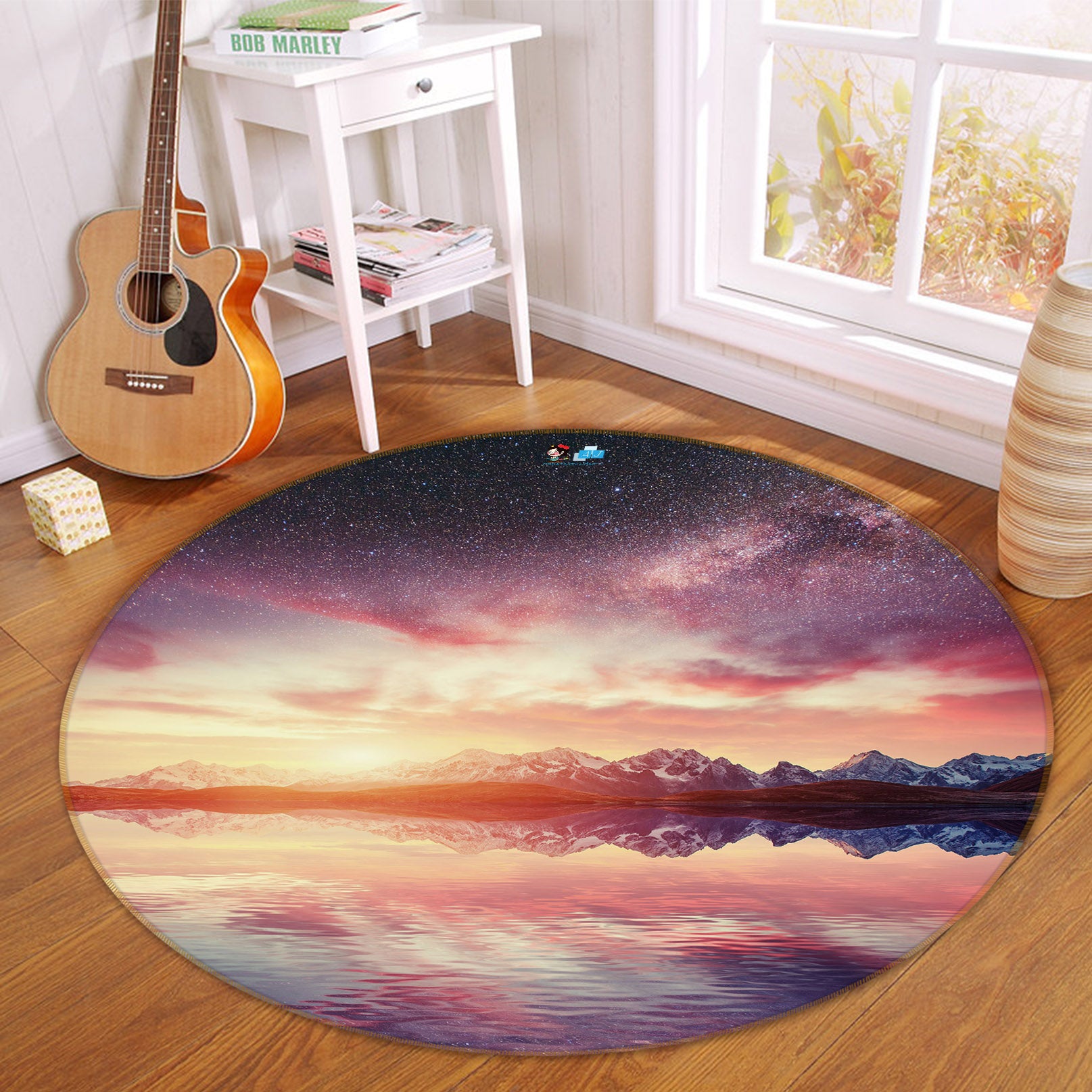 3D Sky Reflection 69213 Round Non Slip Rug Mat