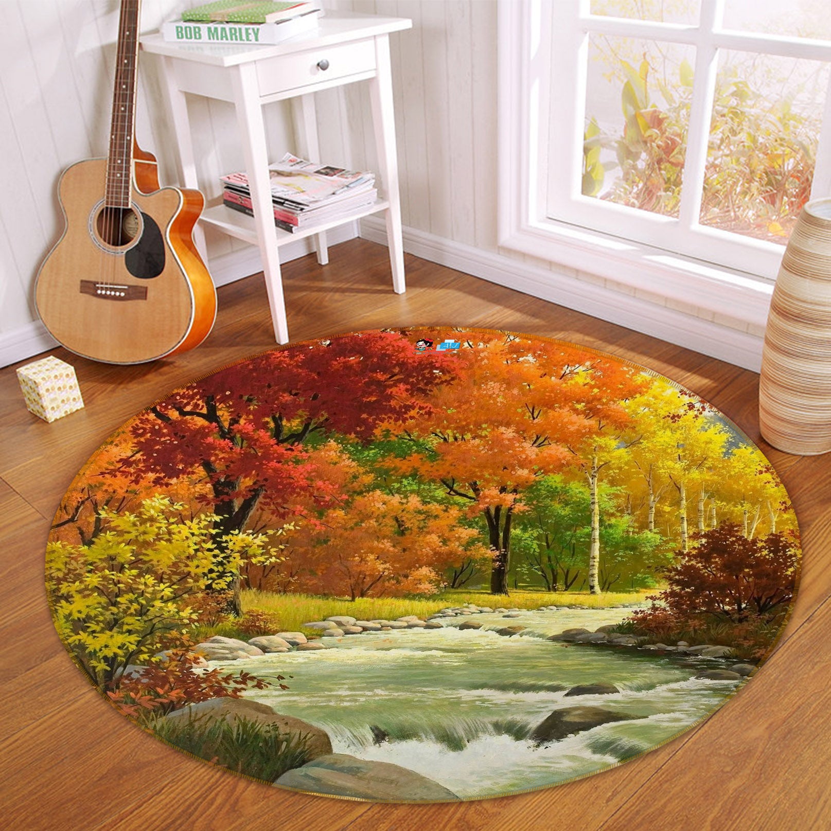 3D Forest 74055 Round Non Slip Rug Mat