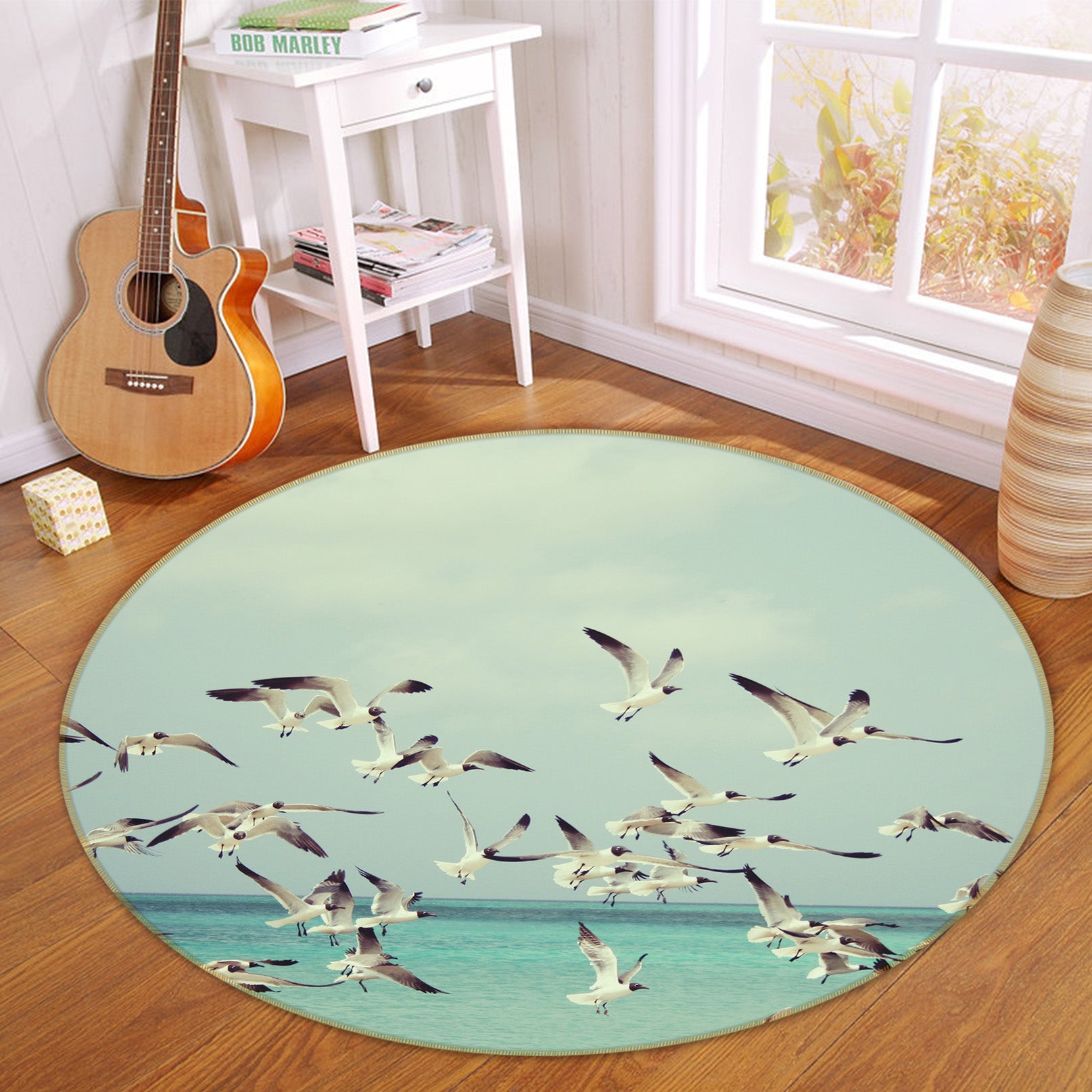 3D Seagull 82045 Animal Round Non Slip Rug Mat