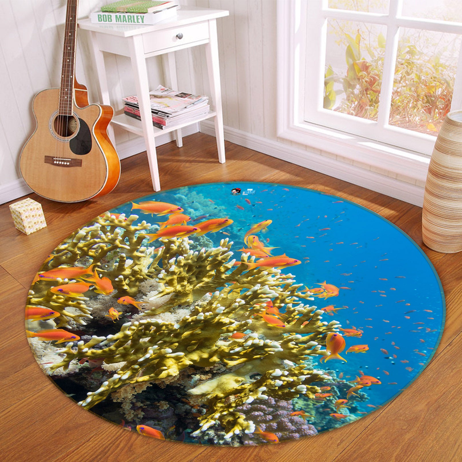 3D Coral Fish 69131 Round Non Slip Rug Mat