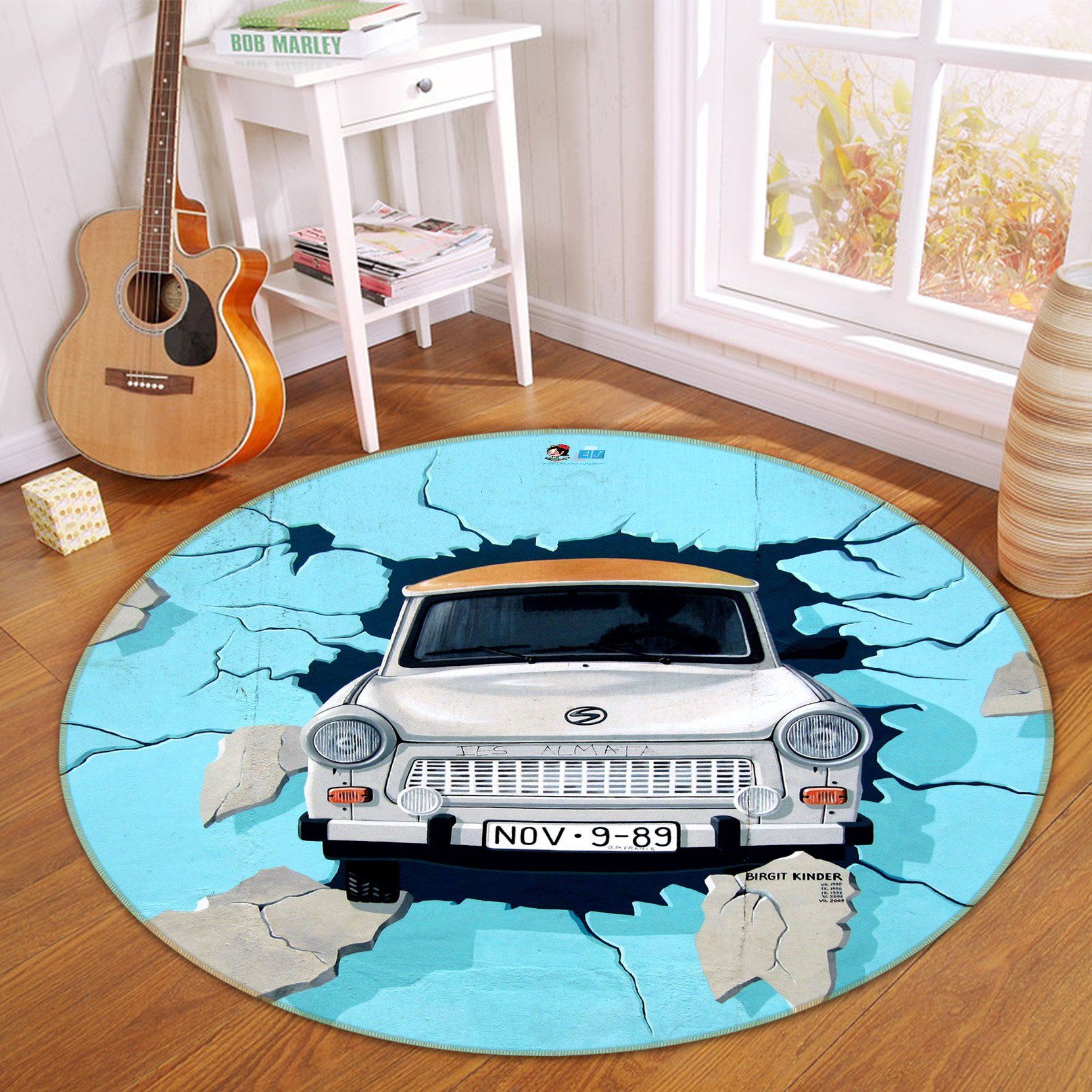 3D Broken Wall 152 Round Non Slip Rug Mat Mat AJ Creativity Home 