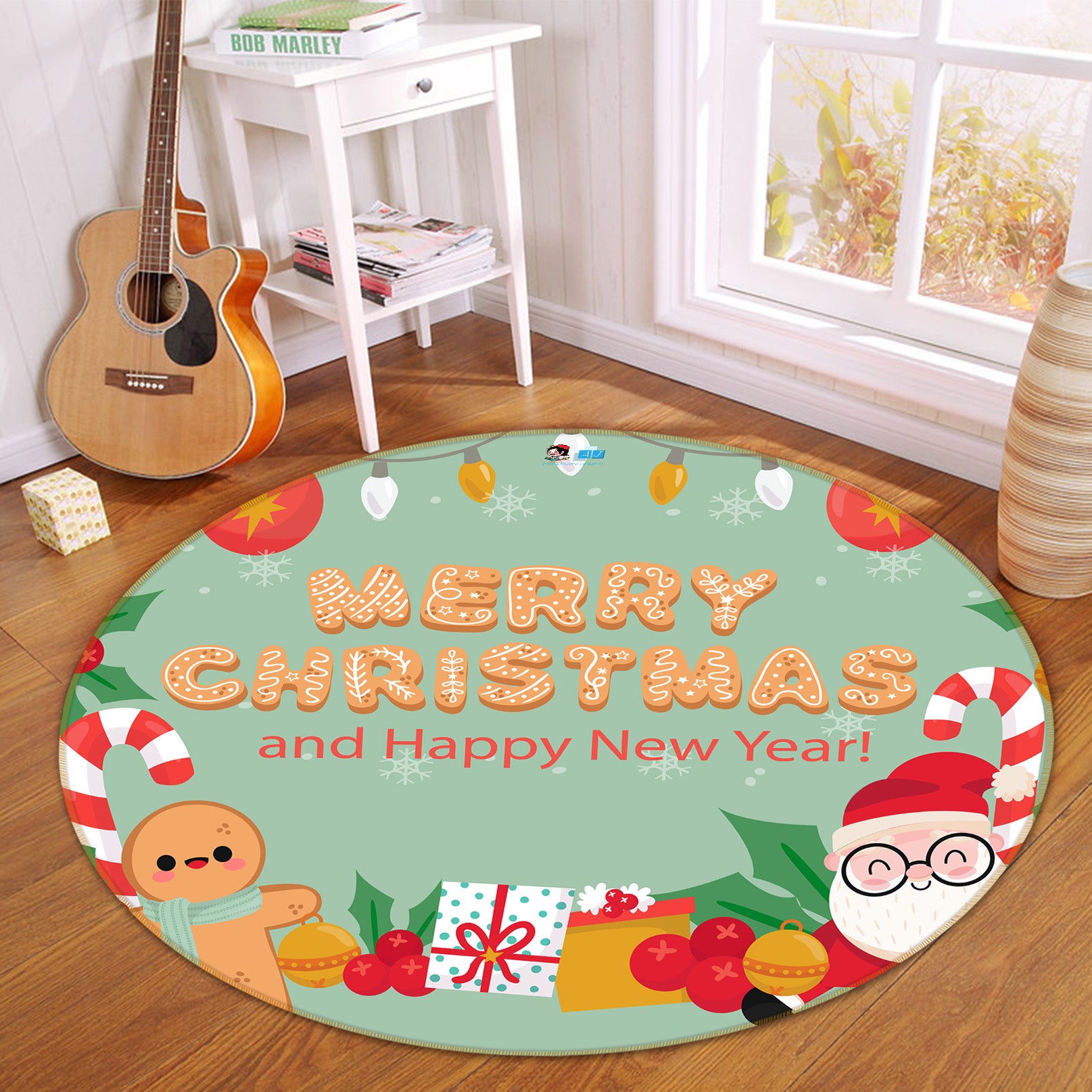 3D Gift Santa 81134 Round Non Slip Rug Mat