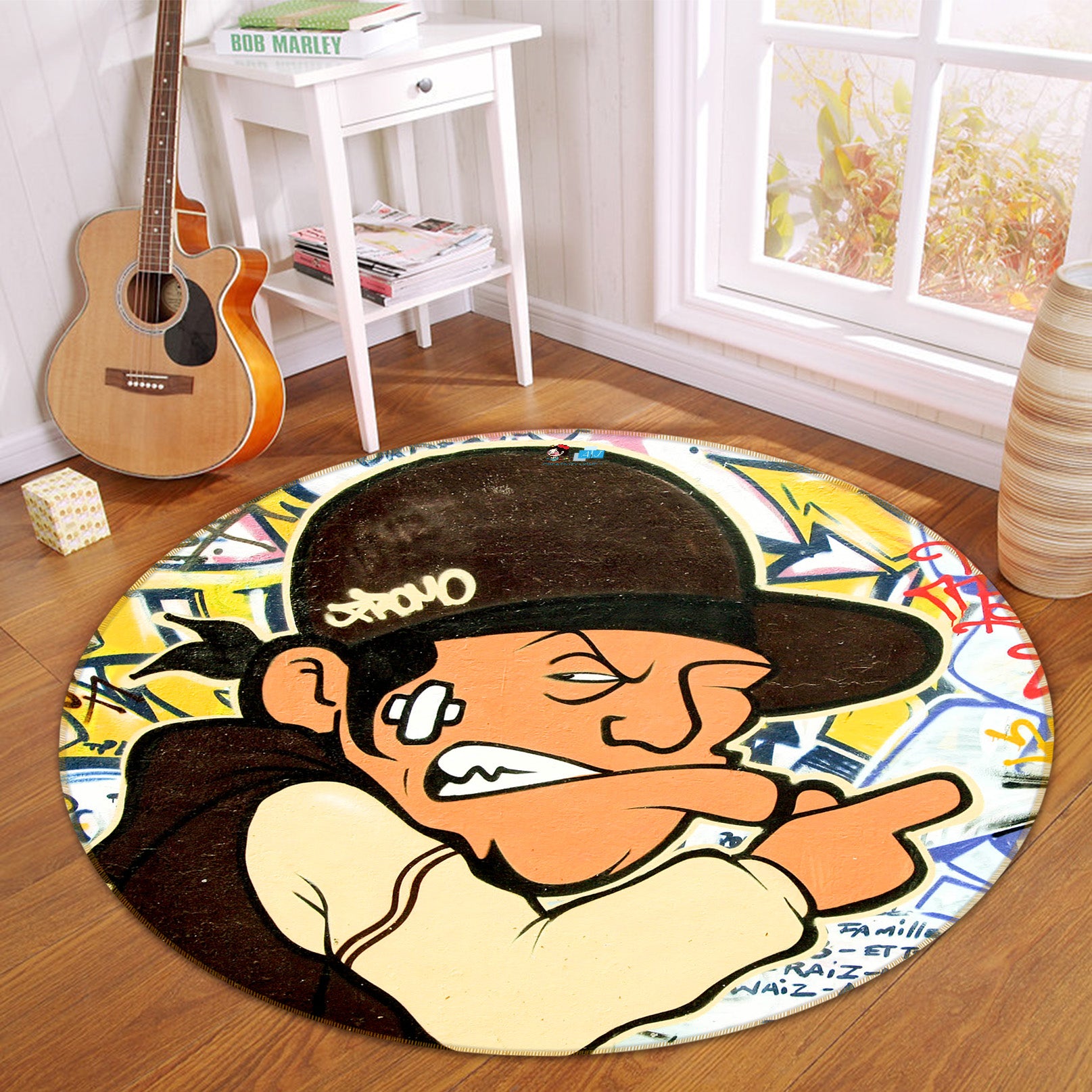 3D Cartoon Character 66194 Round Non Slip Rug Mat