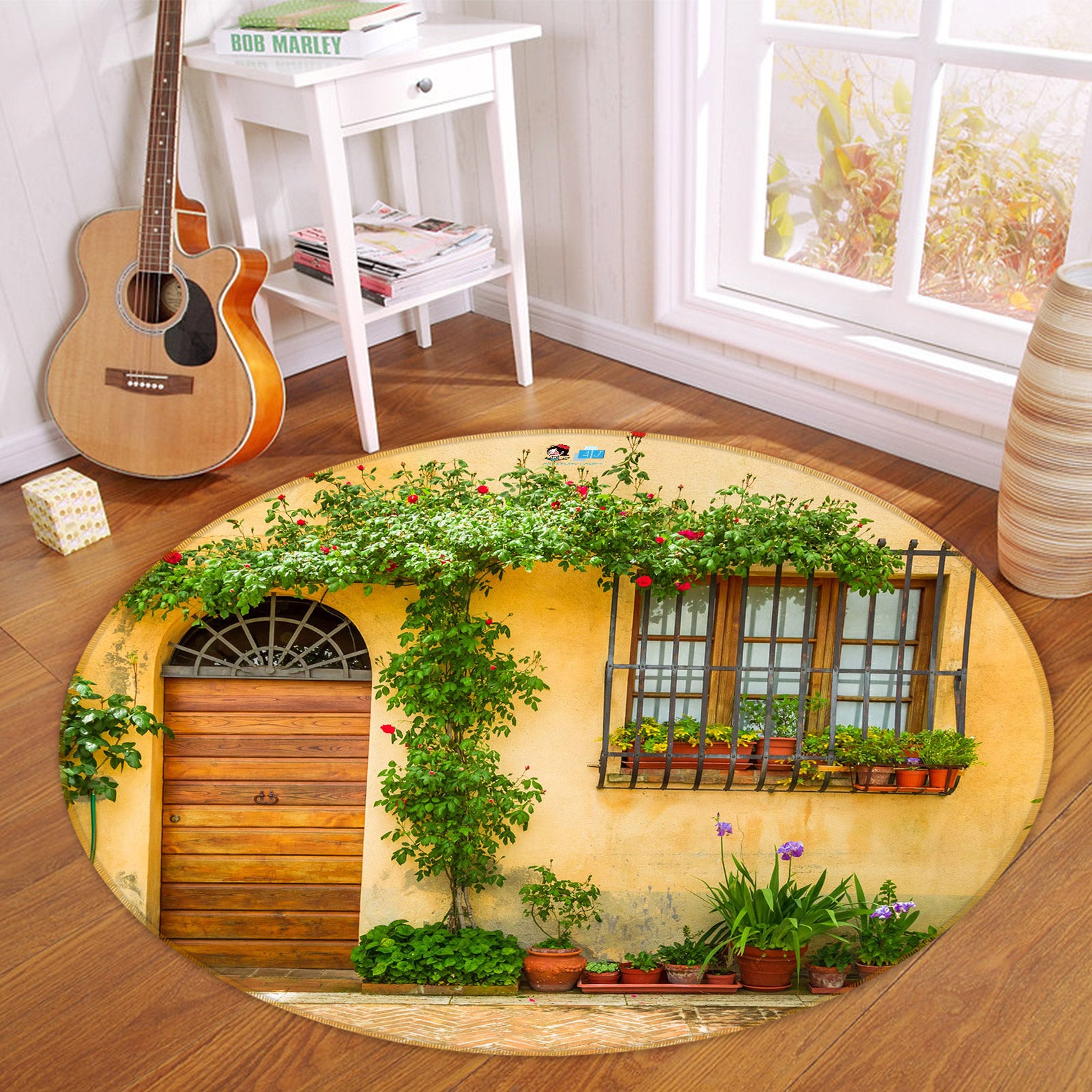 3D Houses 72163 Round Non Slip Rug Mat