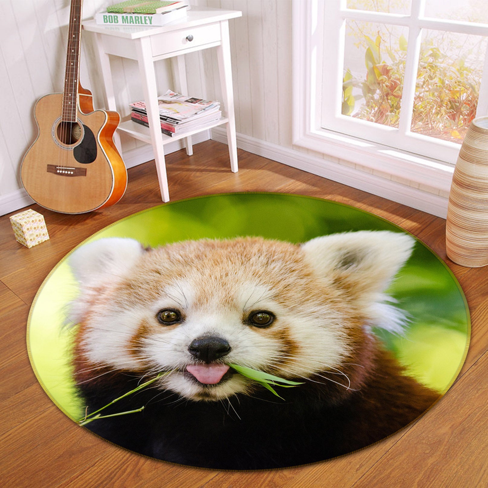 3D Raccoon 38067 Animal Round Non Slip Rug Mat