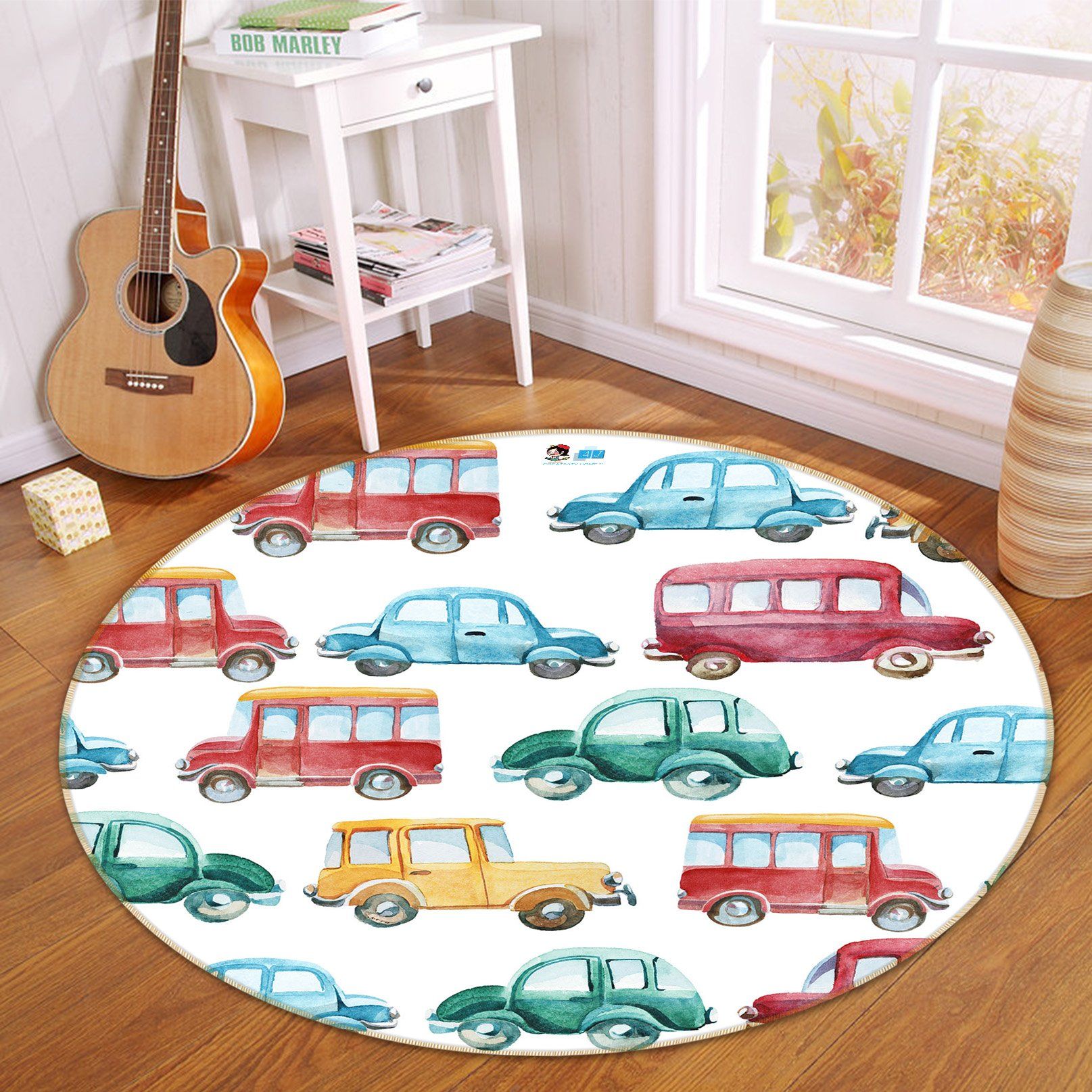 3D Small Car 278 Round Non Slip Rug Mat Mat AJ Creativity Home 