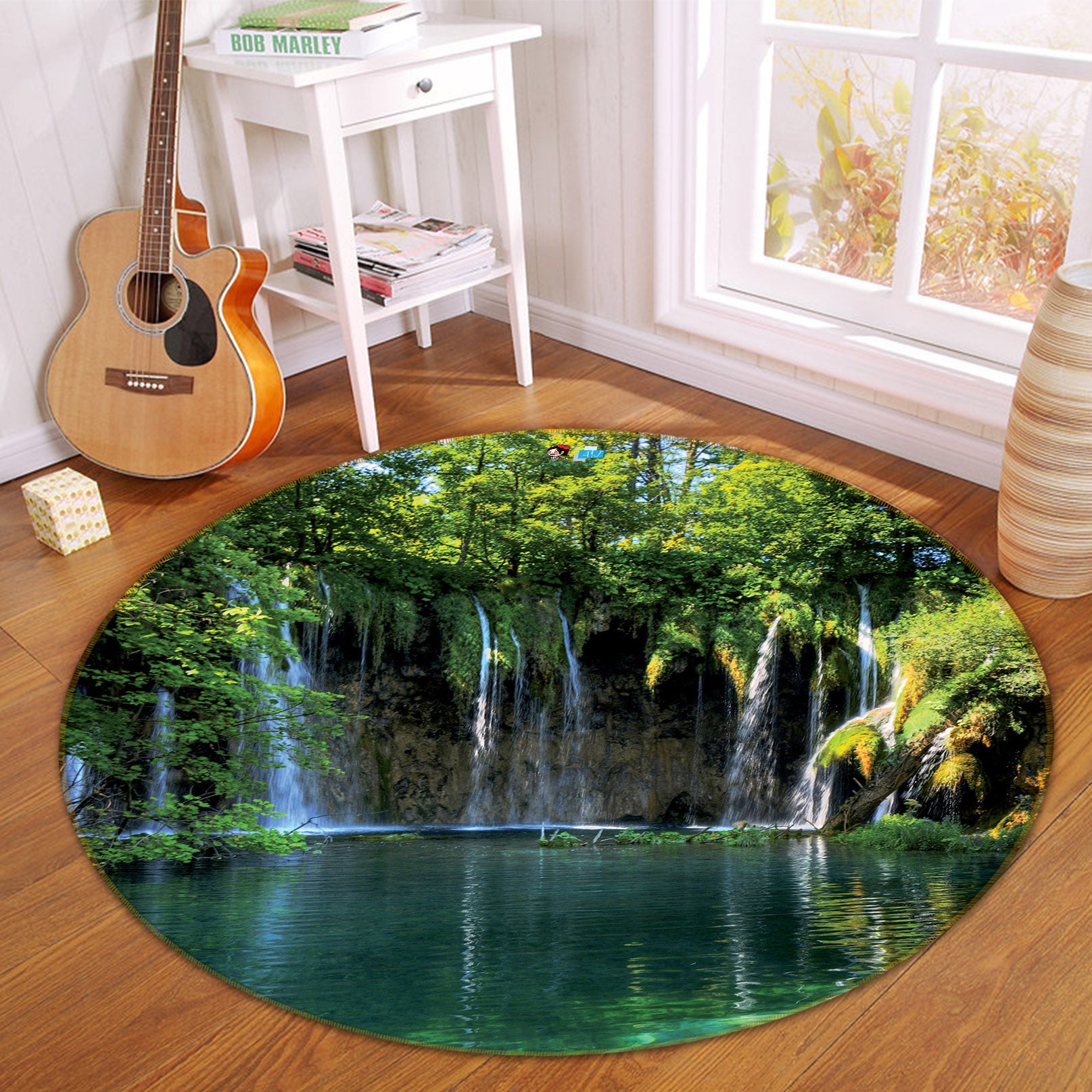 3D Lake Water 72056 Round Non Slip Rug Mat