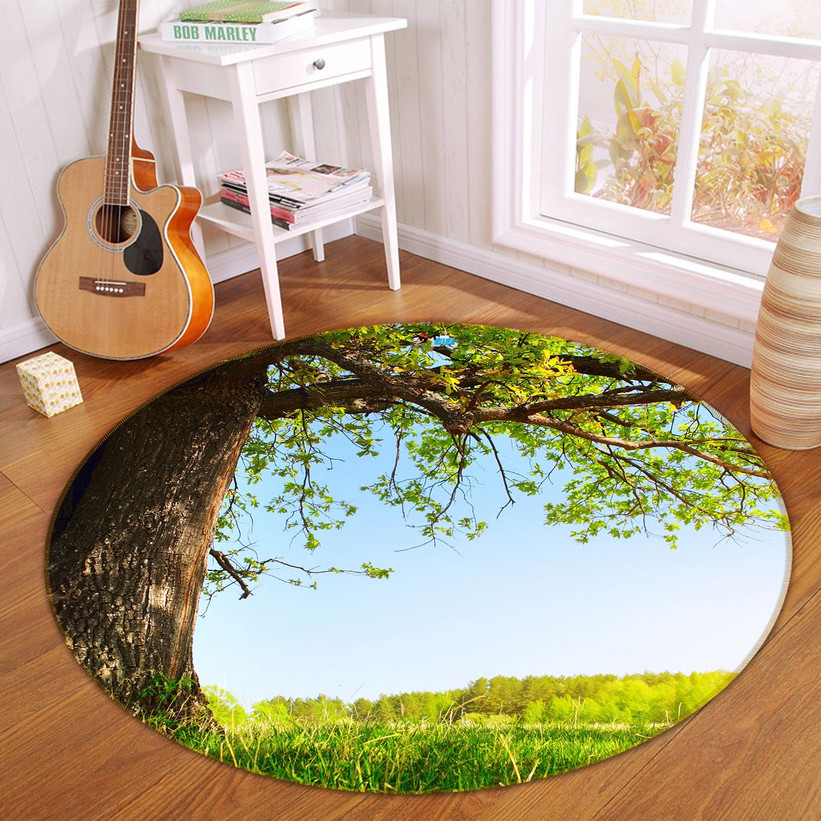 3D Tree 71293 Round Non Slip Rug Mat