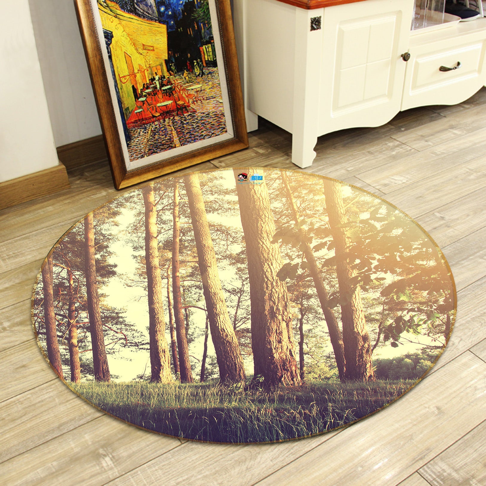 3D Forest 81065 Round Non Slip Rug Mat