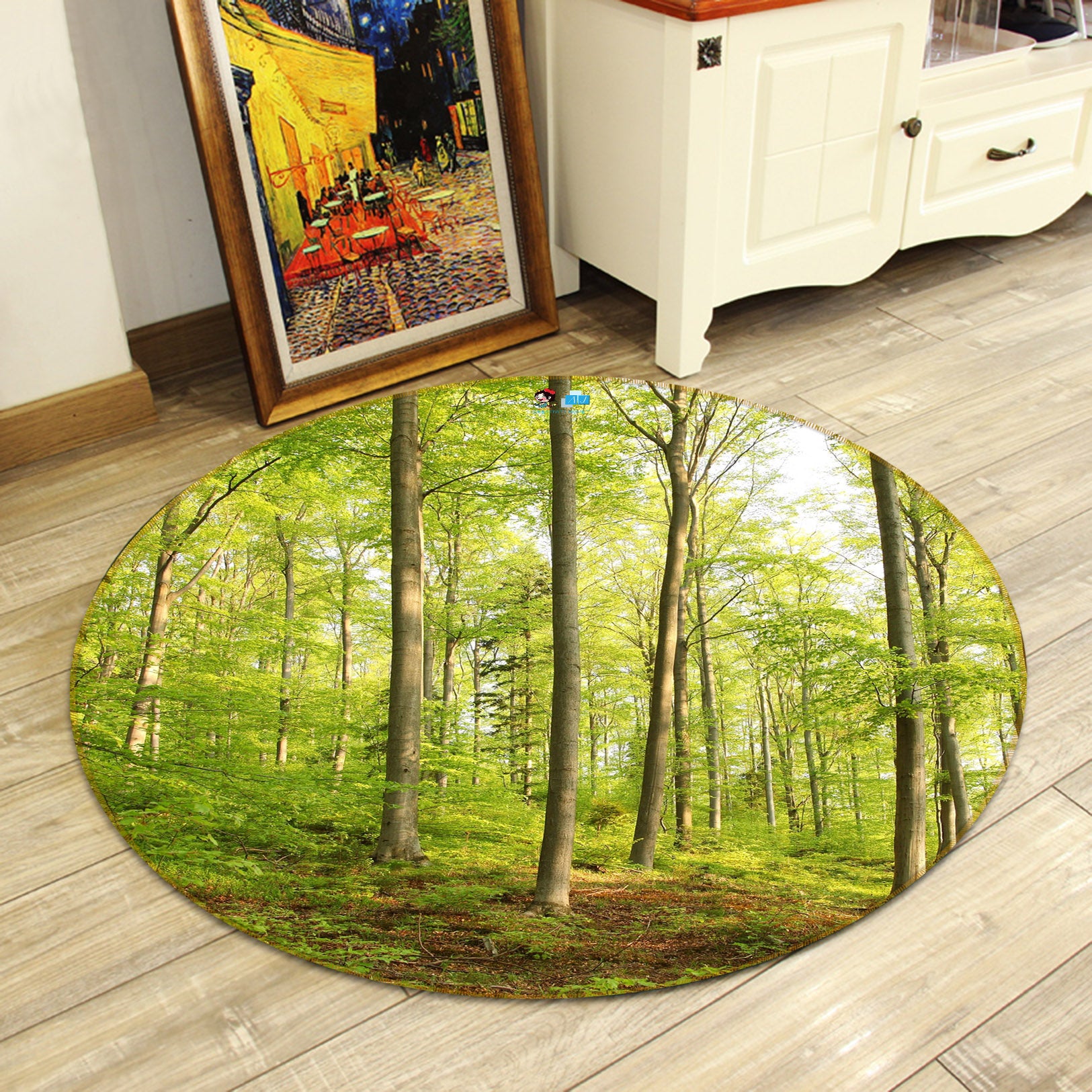 3D Forest 72079 Round Non Slip Rug Mat