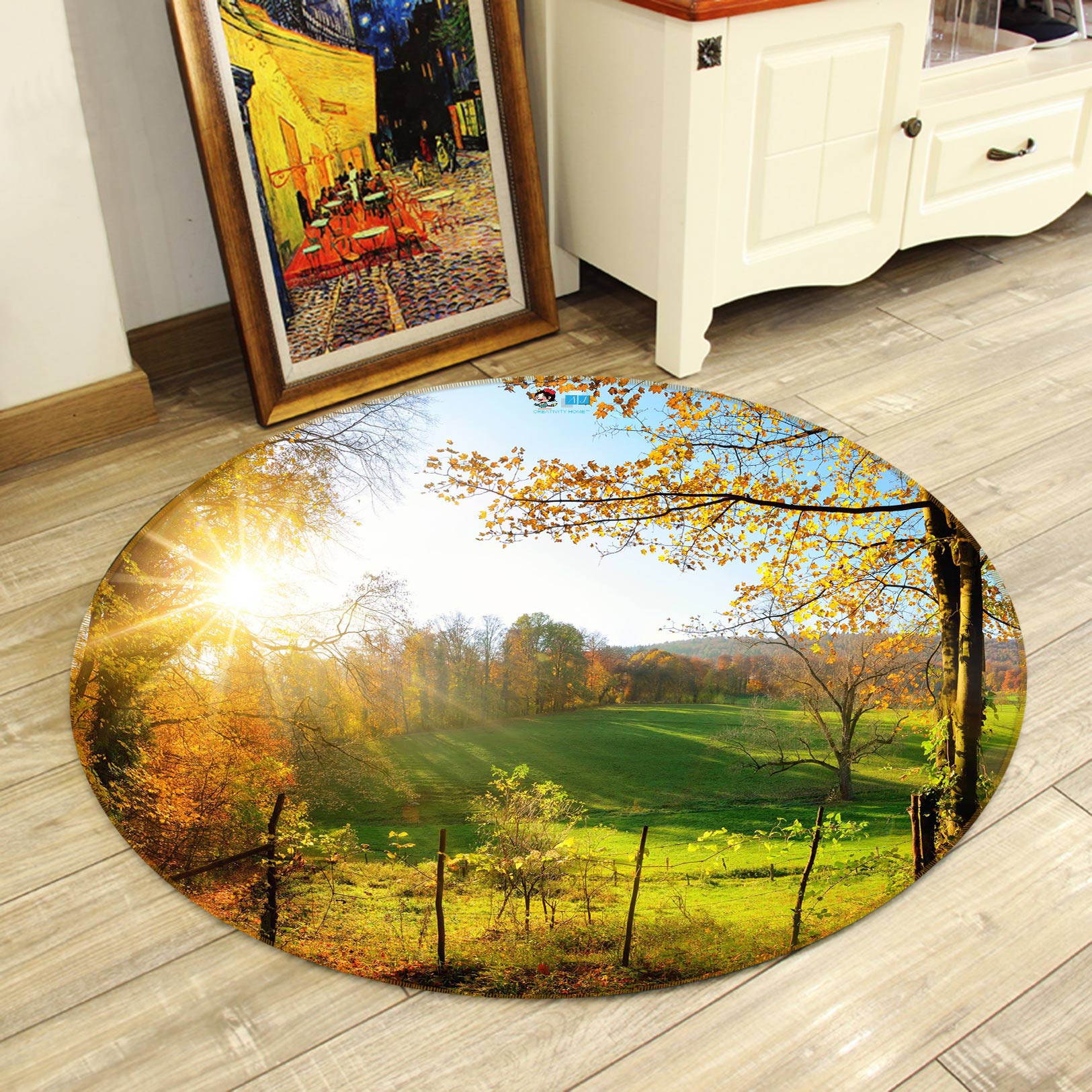 3D Forest 80229 Round Non Slip Rug Mat