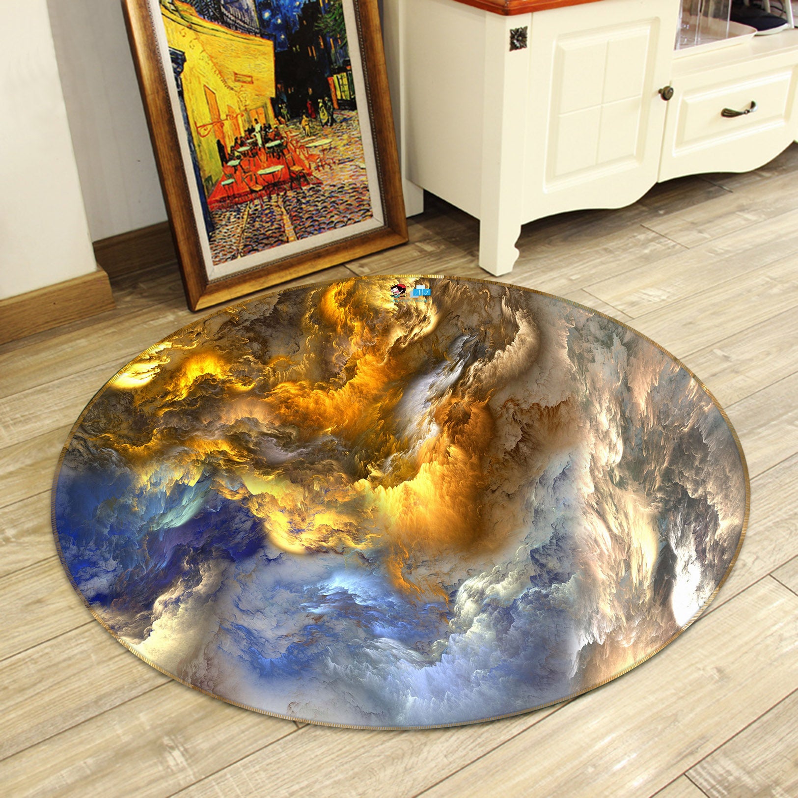 3D Marbling 71151 Round Non Slip Rug Mat