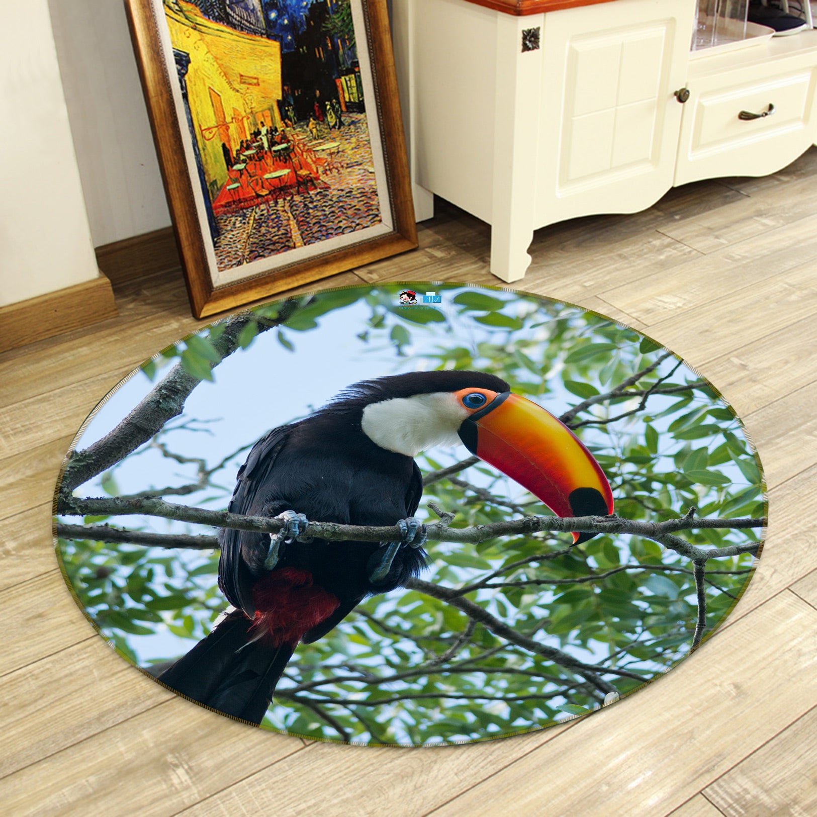 3D Stork 81180 Round Non Slip Rug Mat