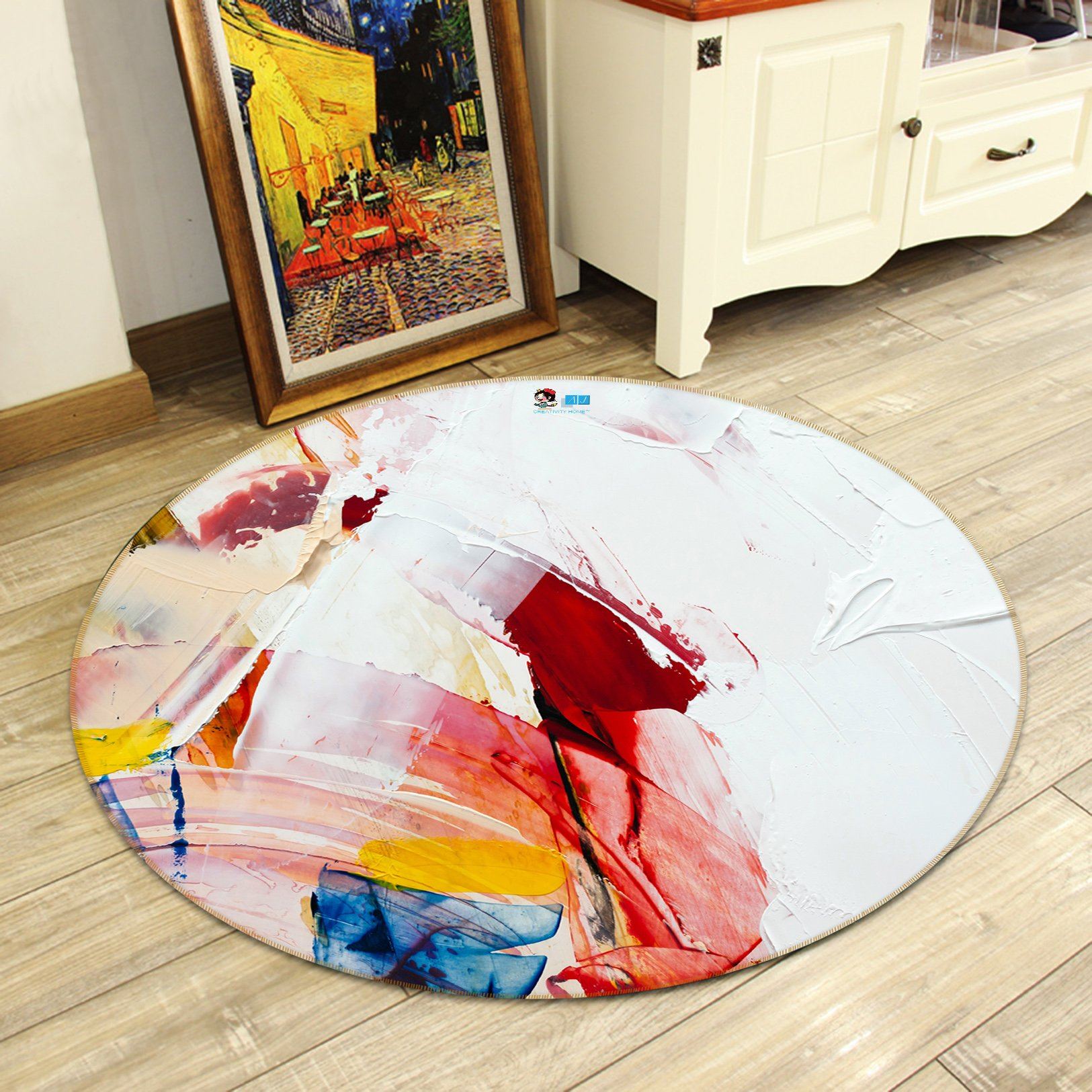 3D Color Smear 114 Round Non Slip Rug Mat Mat AJ Creativity Home 