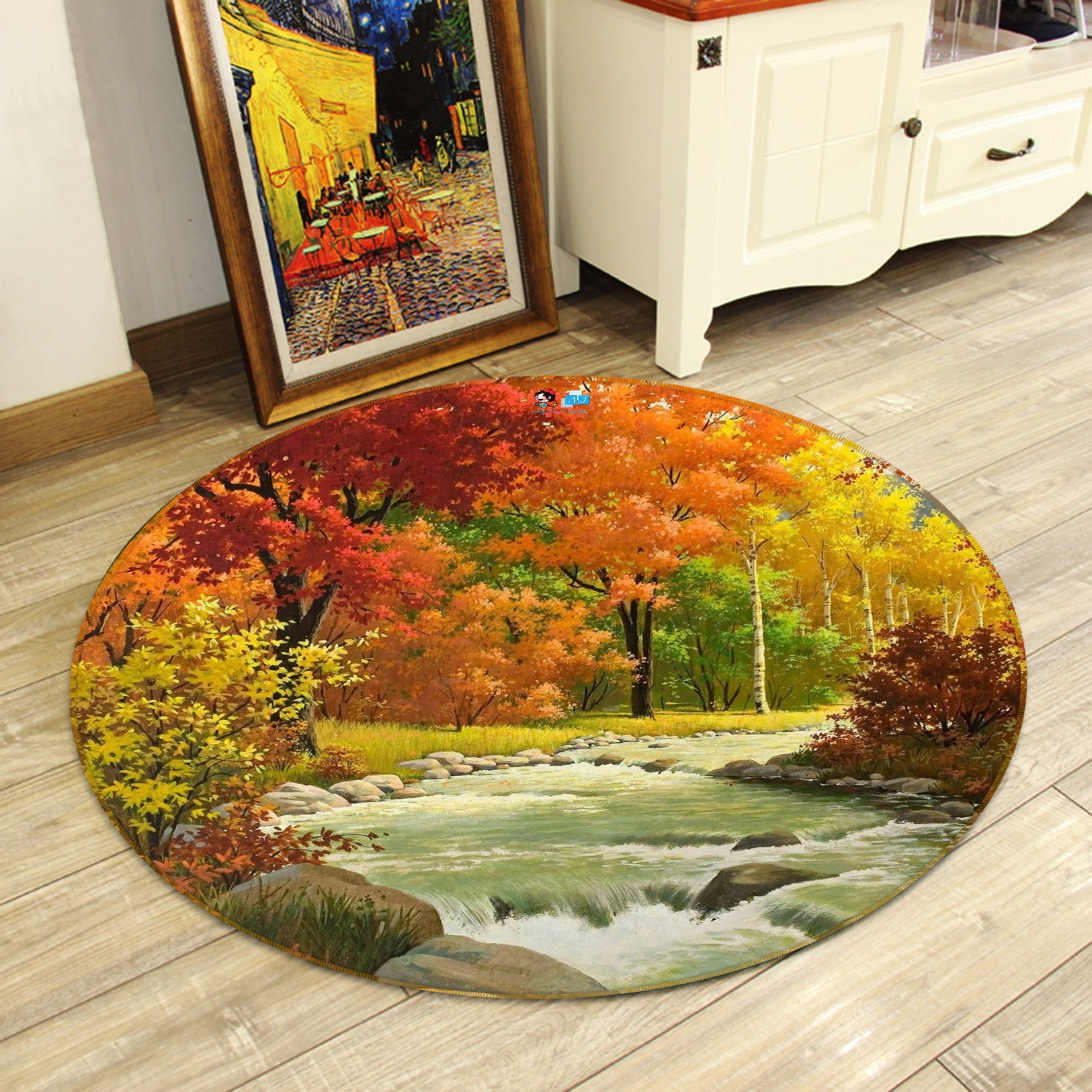 3D Forest 74055 Round Non Slip Rug Mat