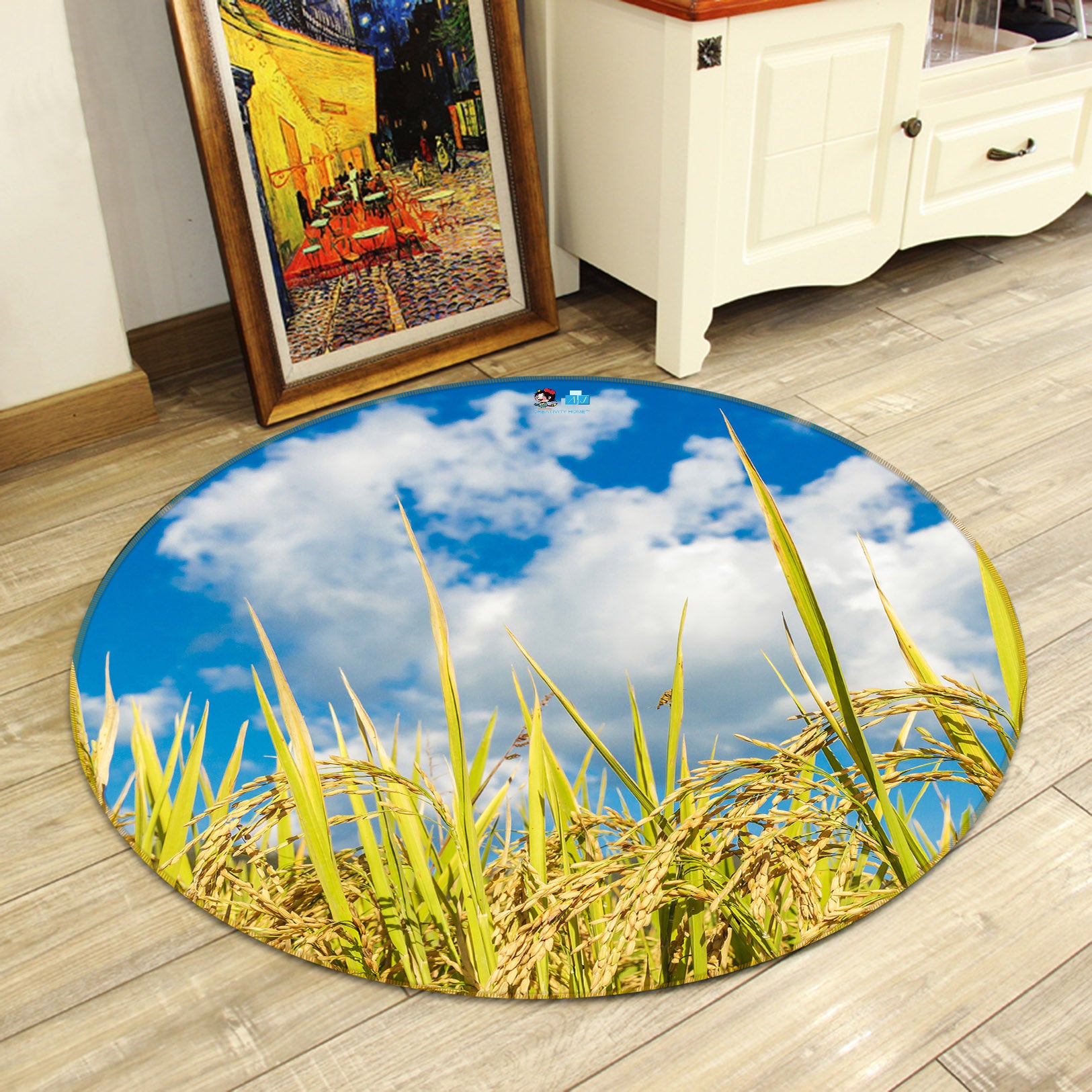 3D Rice 81058 Round Non Slip Rug Mat