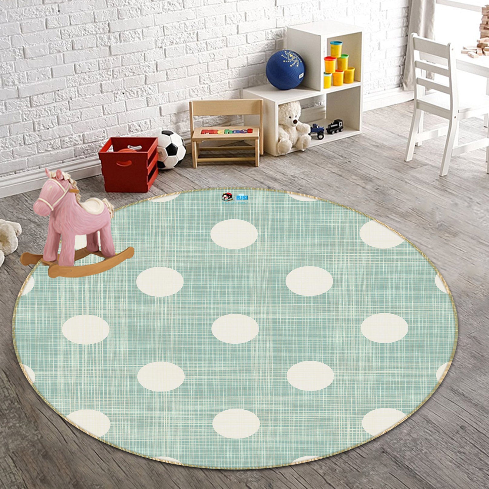 3D Wave Point 64116 Round Non Slip Rug Mat