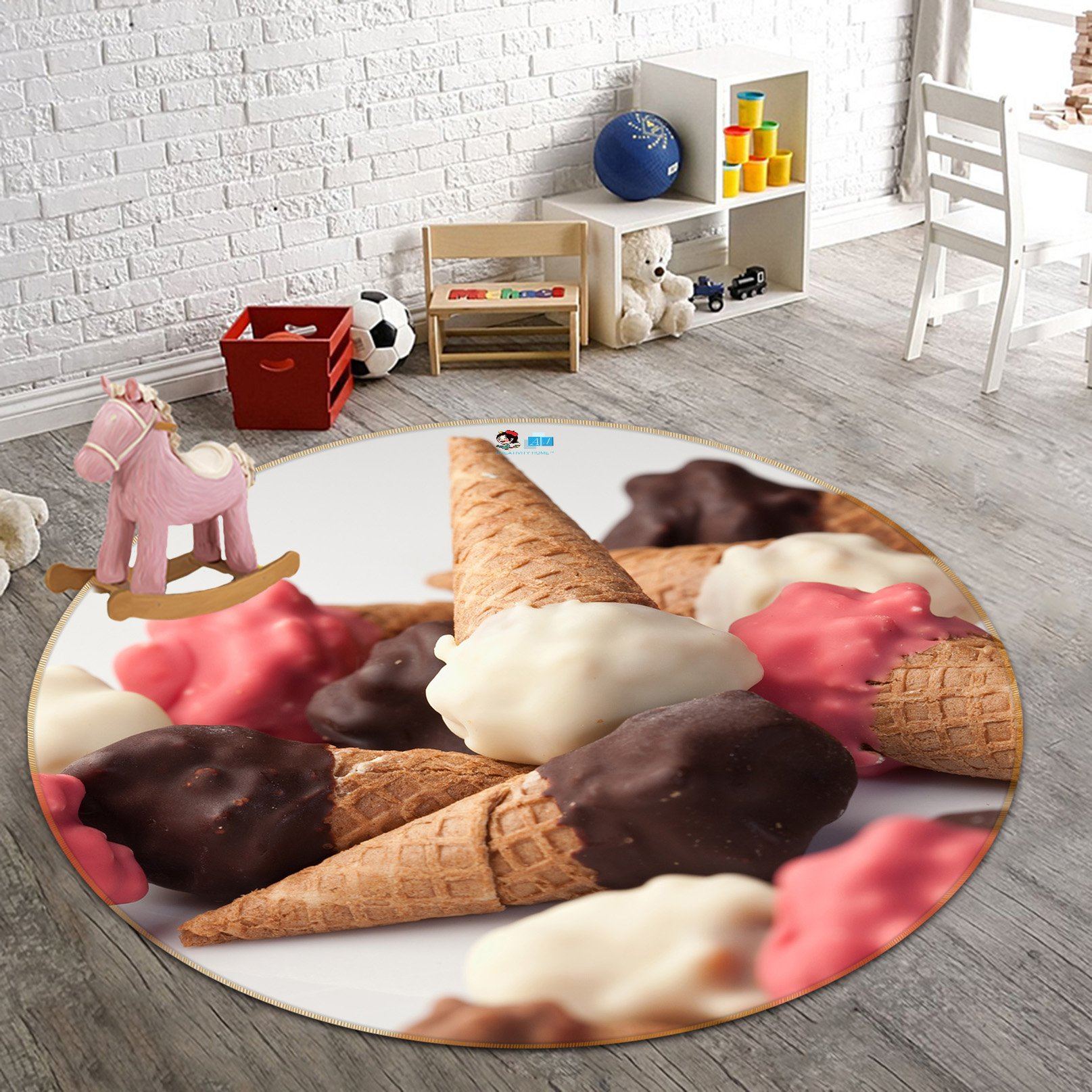 3D Chocolate Ice Cream 147 Round Non Slip Rug Mat Mat AJ Creativity Home 