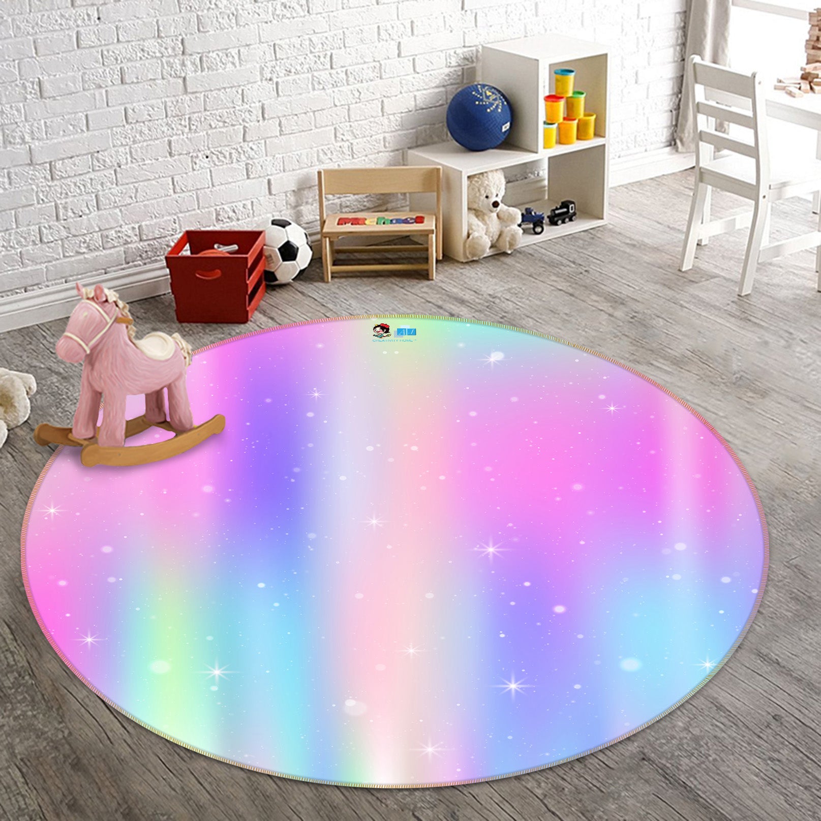 3D Colorful 81050 Round Non Slip Rug Mat