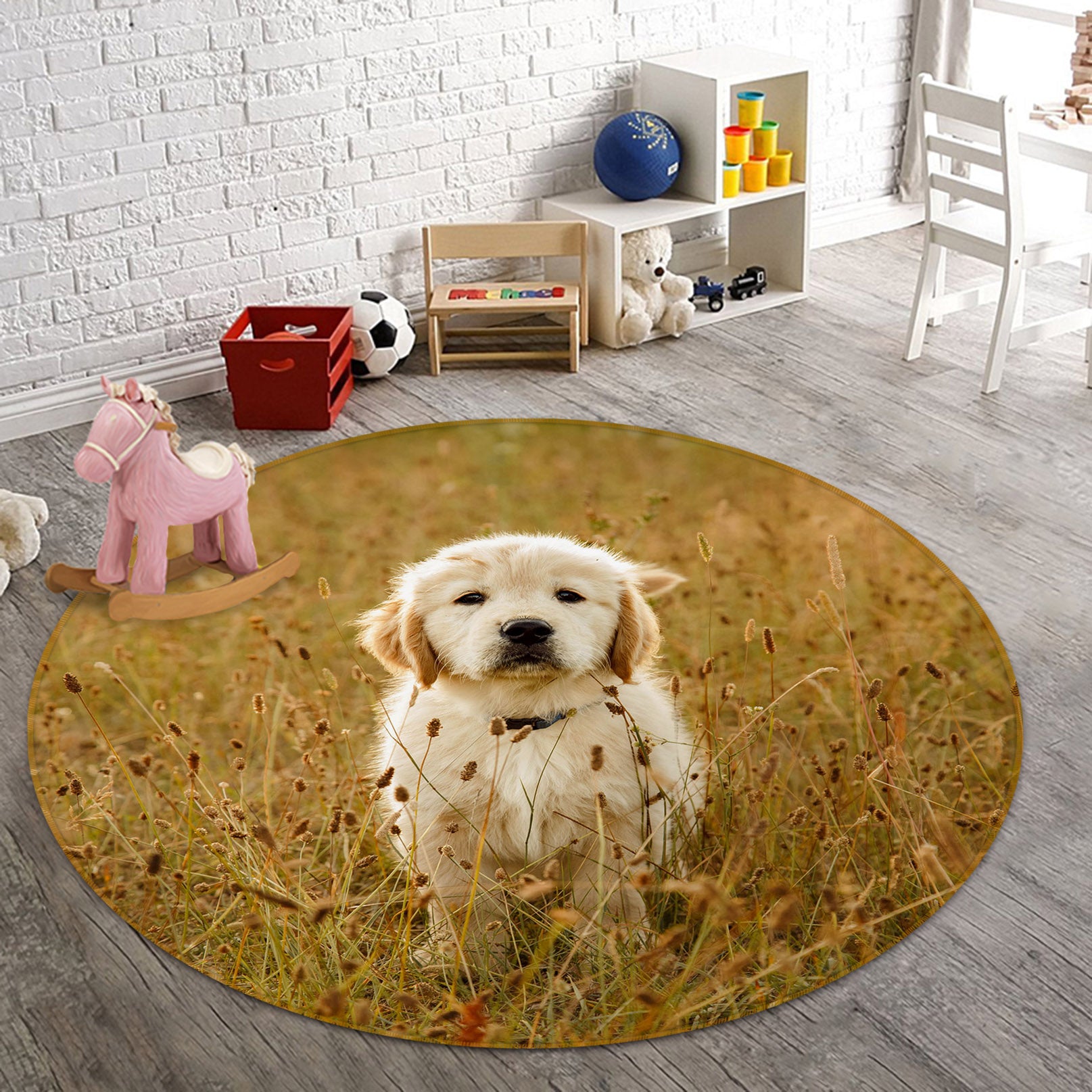 3D Puppy 29042 Round Non Slip Rug Mat