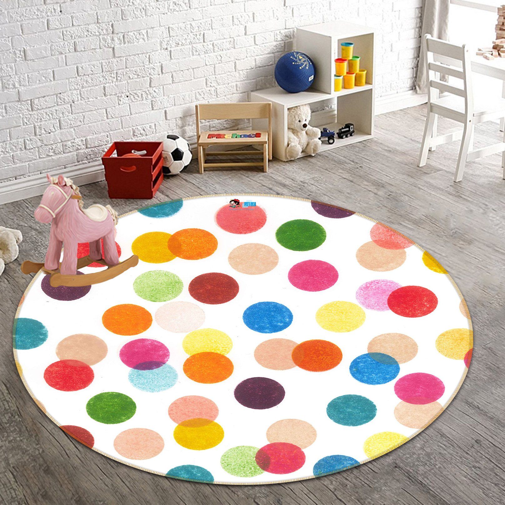 3D Colored Dots 261 Round Non Slip Rug Mat Mat AJ Creativity Home 