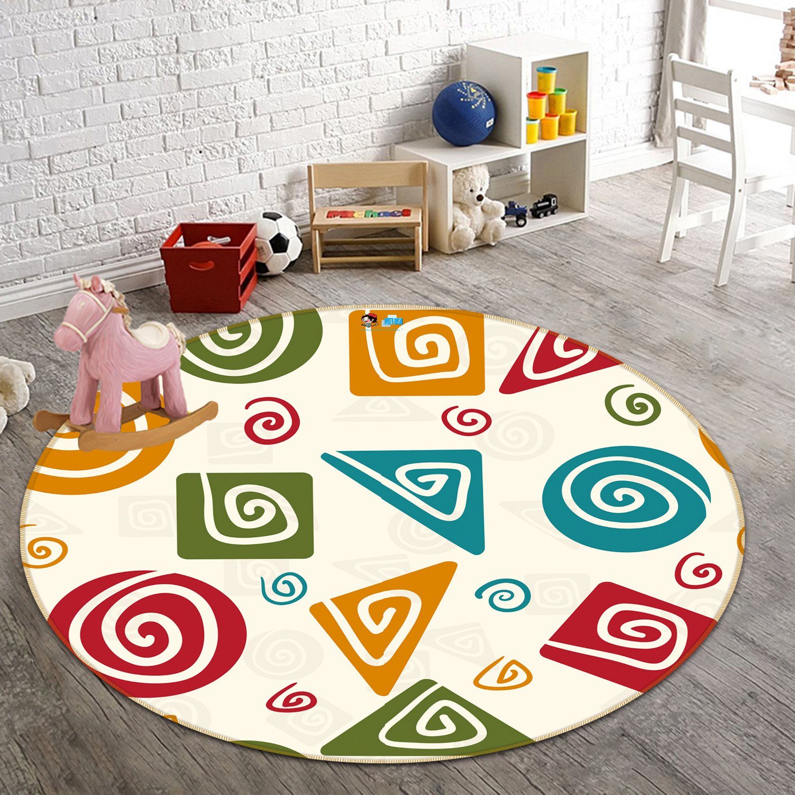 3D Color Pattern 136 Round Non Slip Rug Mat Mat AJ Creativity Home 