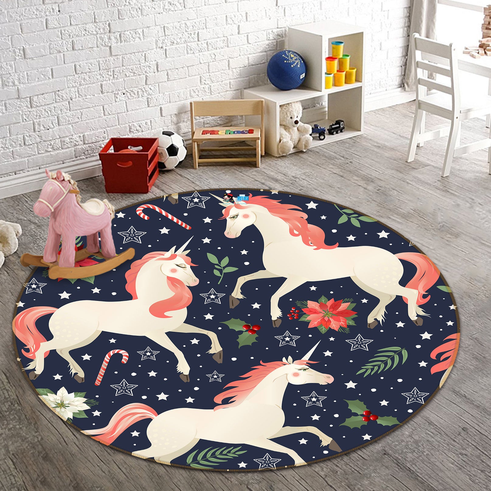 3D Unicorn 81048 Round Non Slip Rug Mat