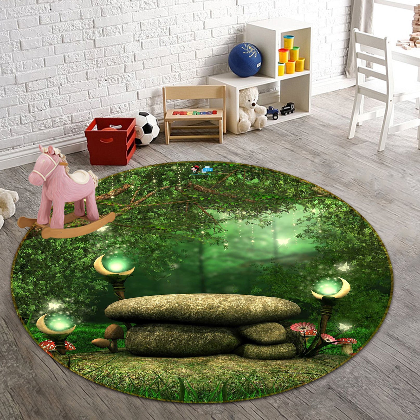 3D Stone 66191 Round Non Slip Rug Mat