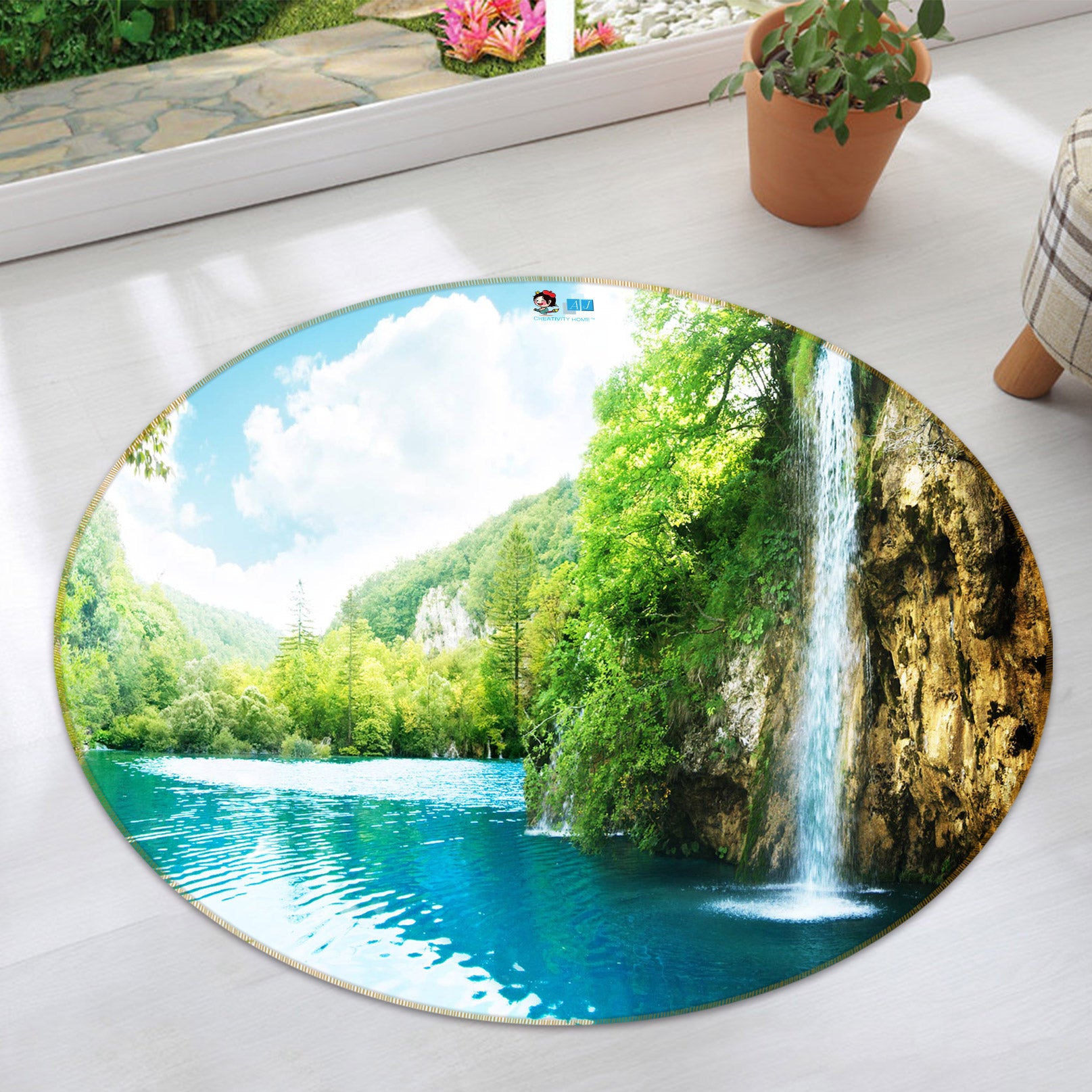 3D Landscape 72207 Round Non Slip Rug Mat