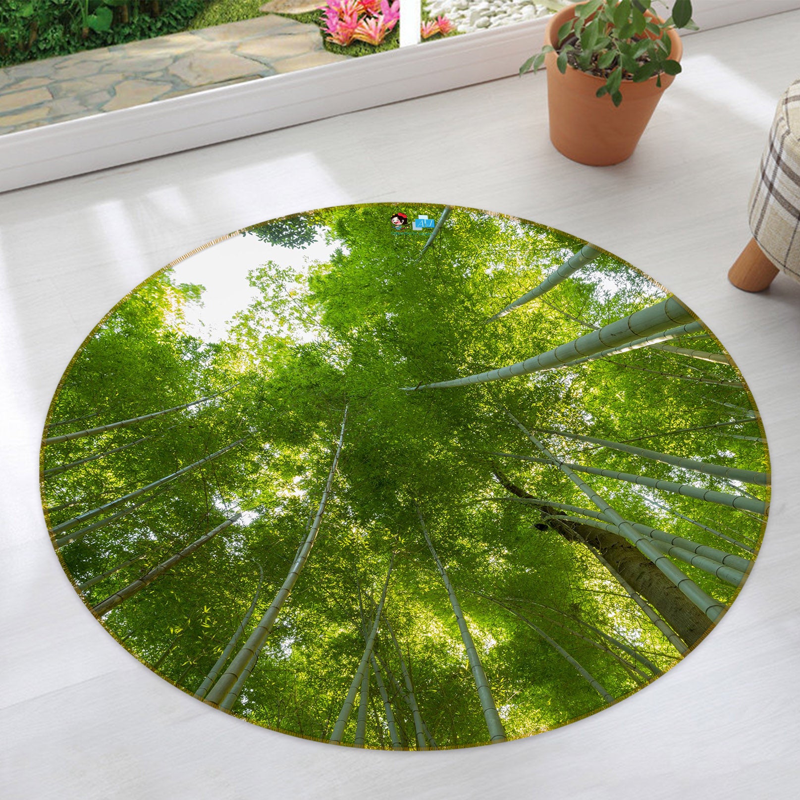 3D Forest 72097 Round Non Slip Rug Mat