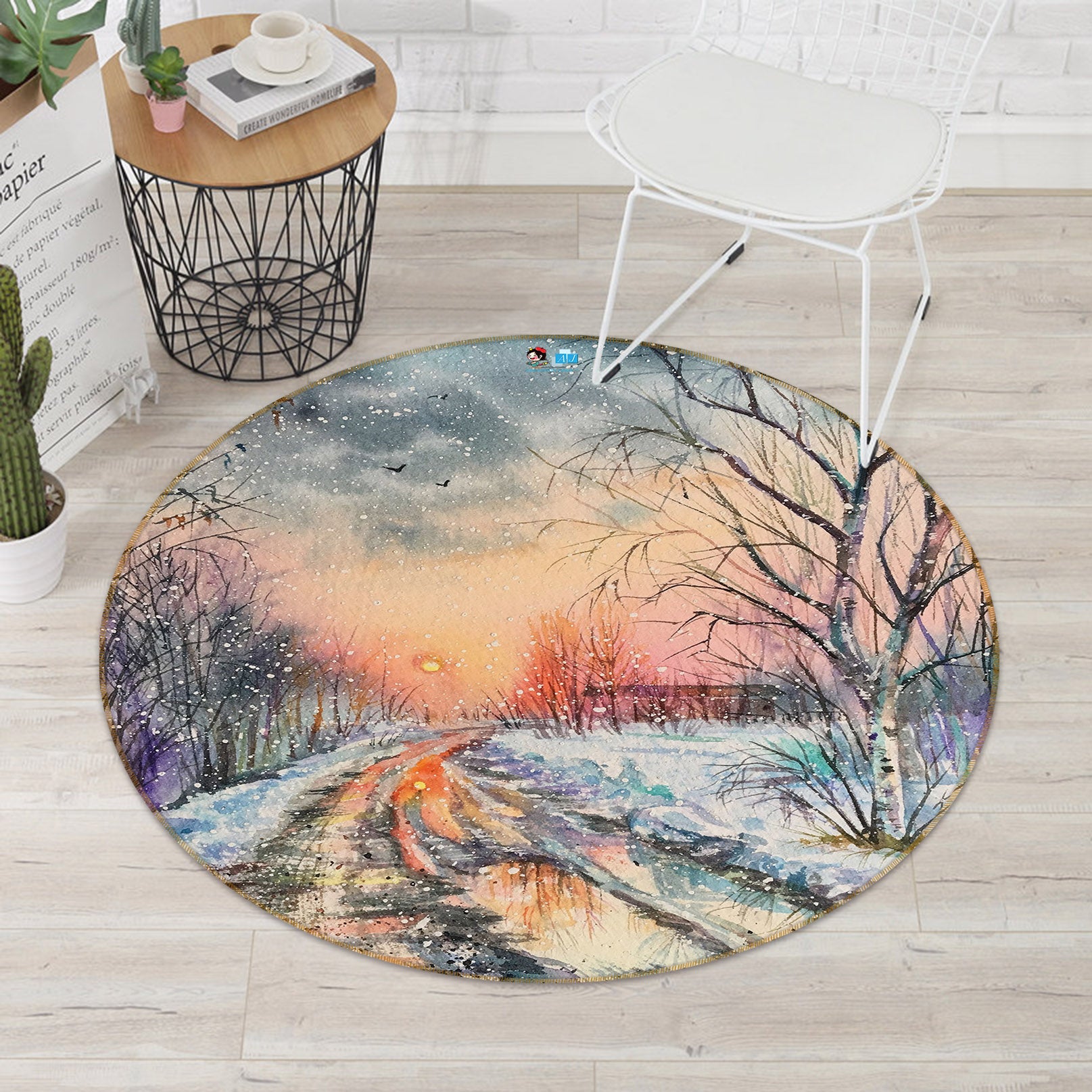 3D Path 71159 Round Non Slip Rug Mat