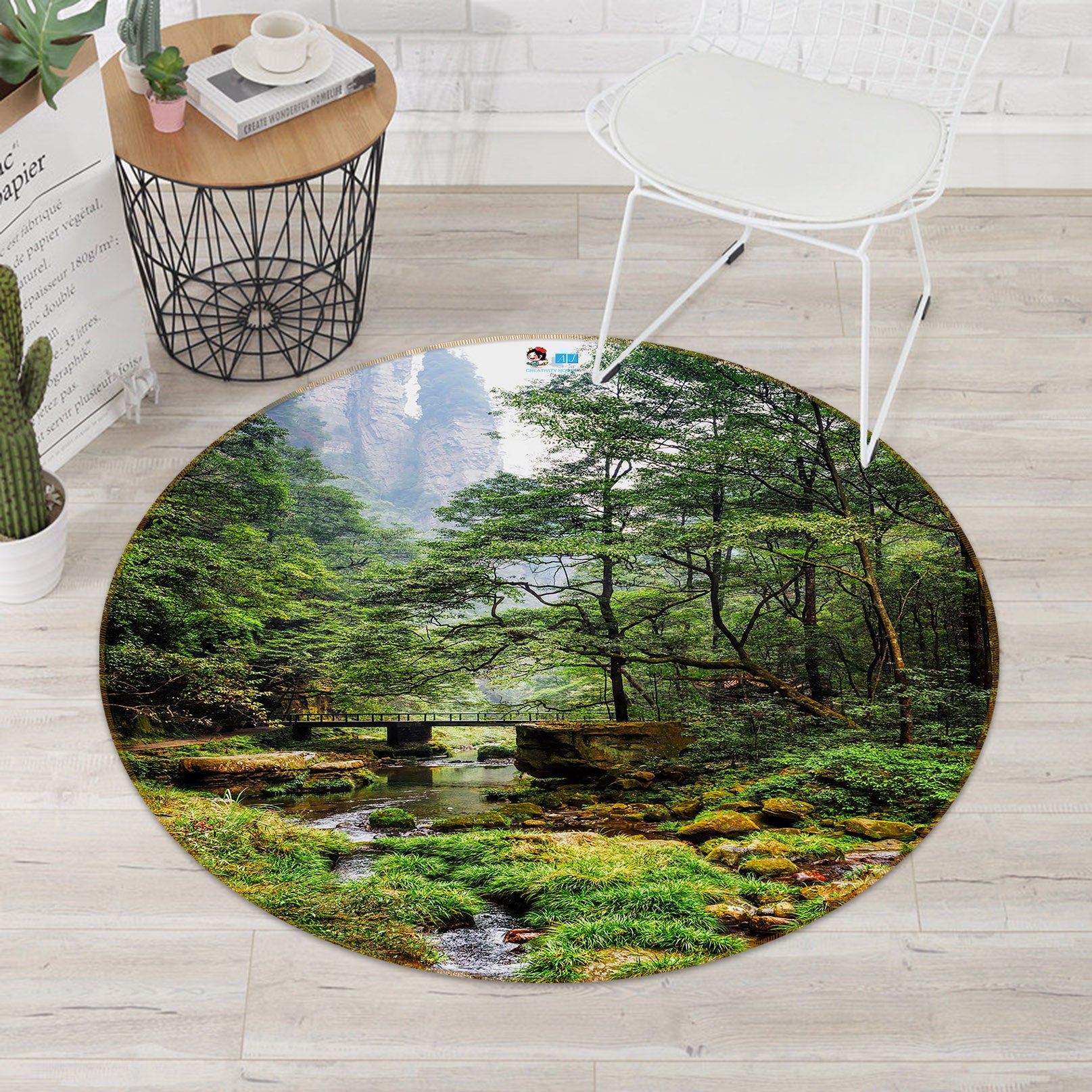 3D Jungle 69065 Round Non Slip Rug Mat