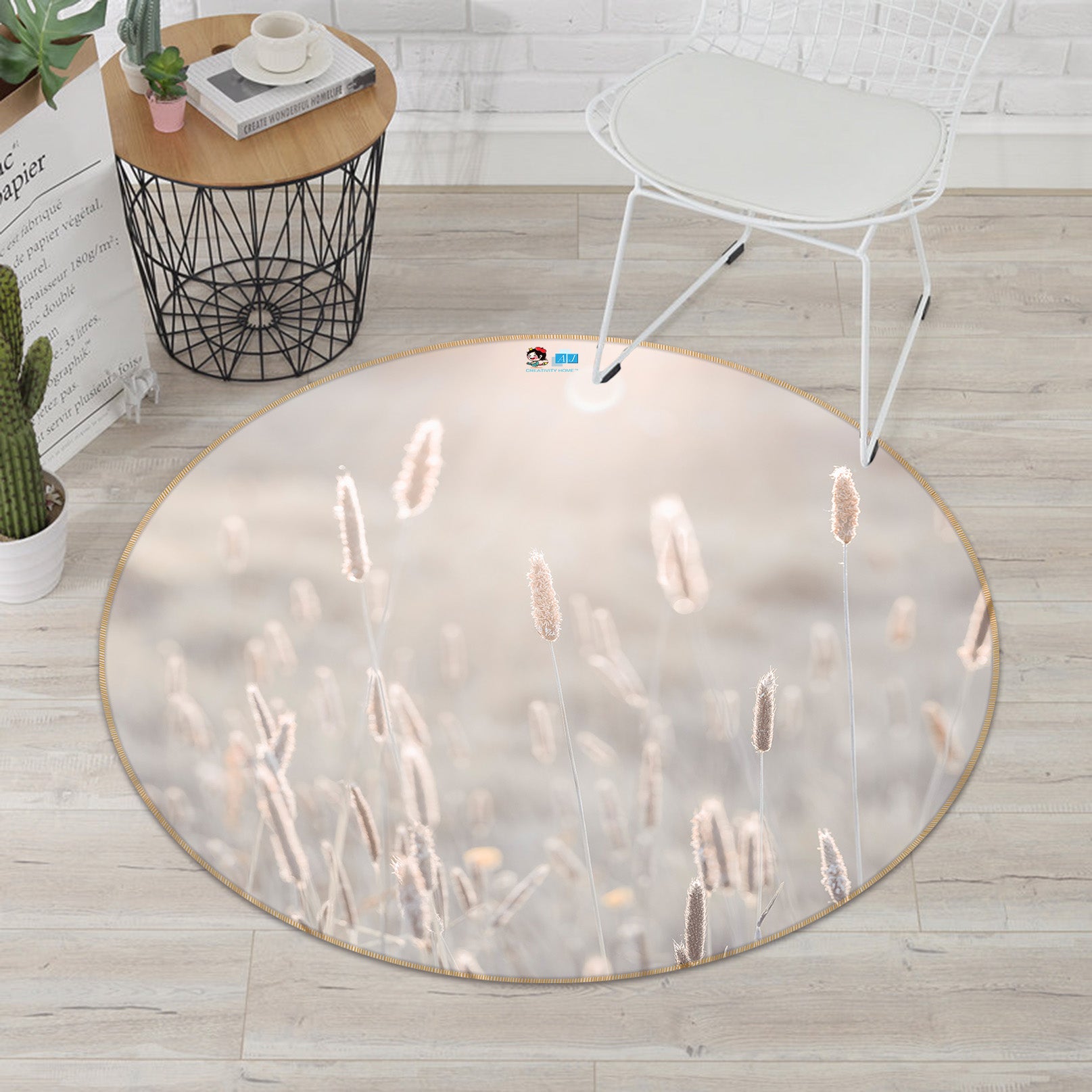 3D Morning Grass 7341 Assaf Frank Rug Round Non Slip Rug Mat