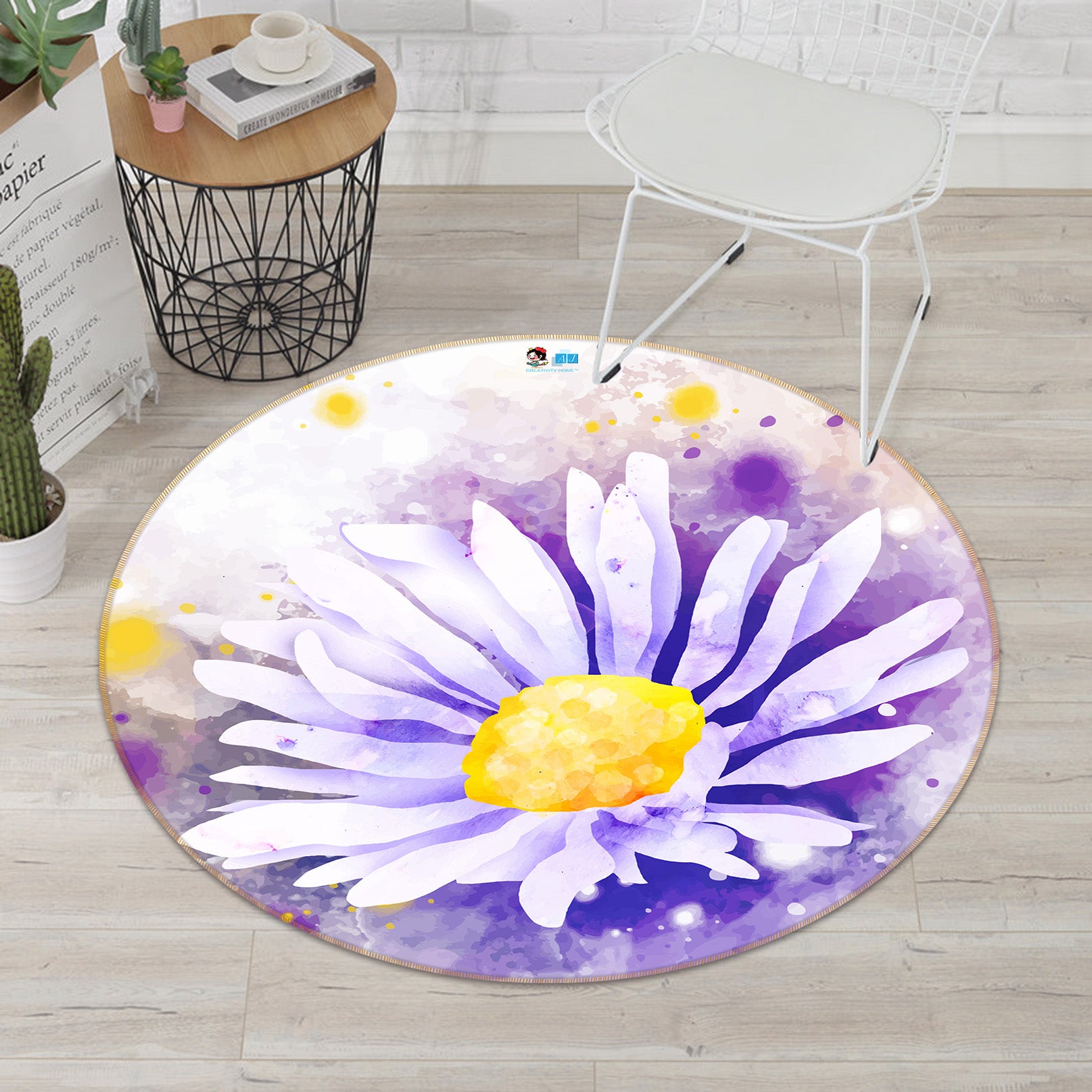 3D Flowers 71269 Round Non Slip Rug Mat