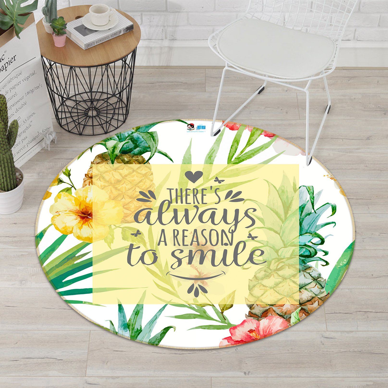 3D Pineapple Flower 169 Round Non Slip Rug Mat Mat AJ Creativity Home 