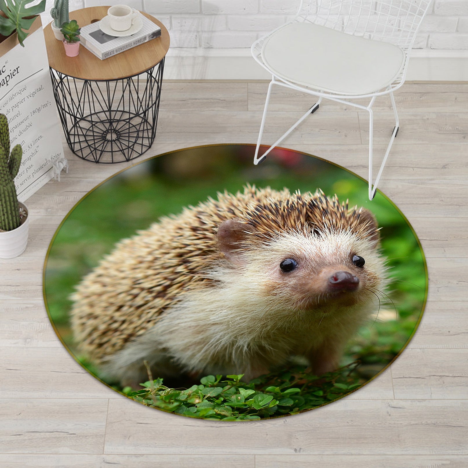 3D Hedgehog 38044 Animal Round Non Slip Rug Mat