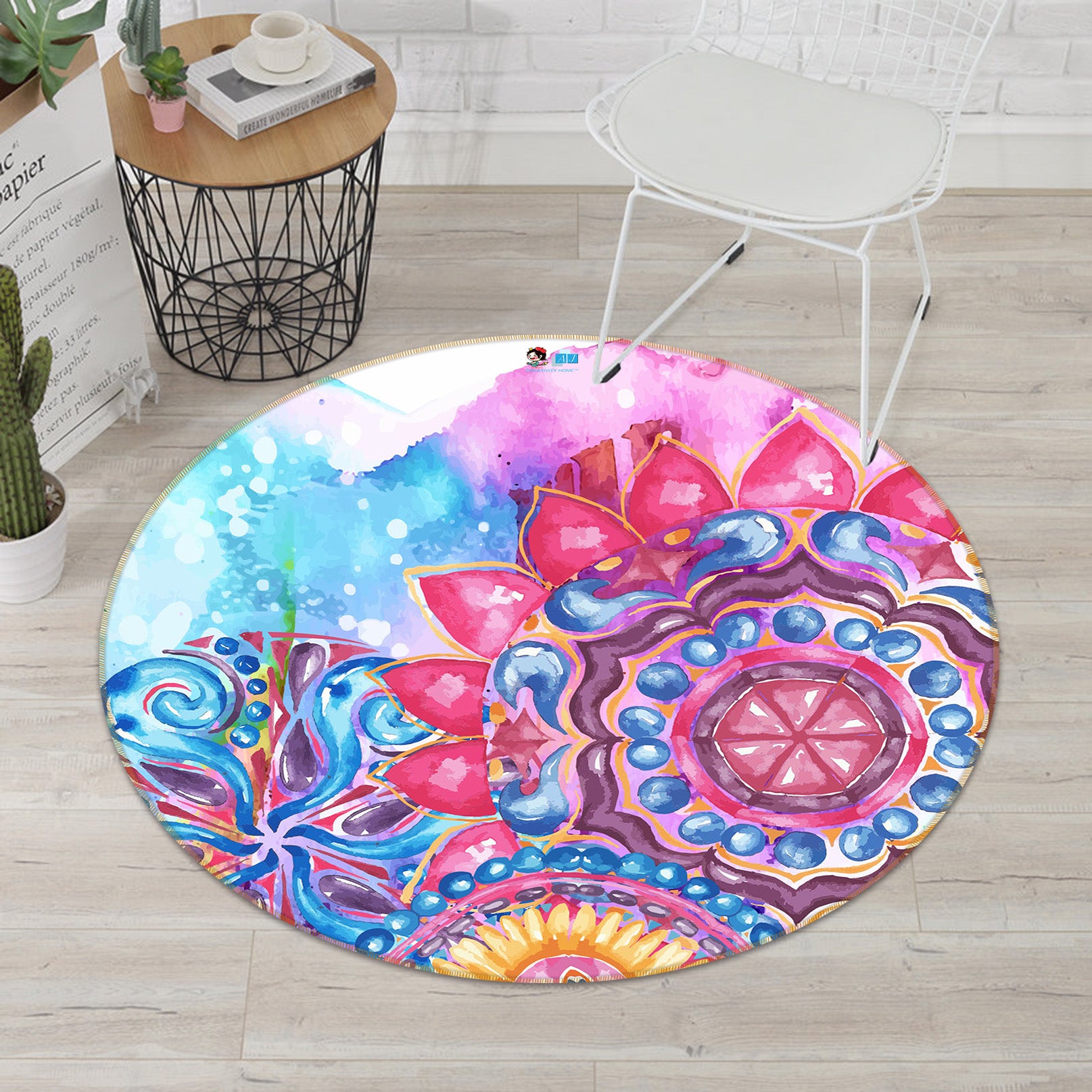 3D Pattern 71275 Round Non Slip Rug Mat