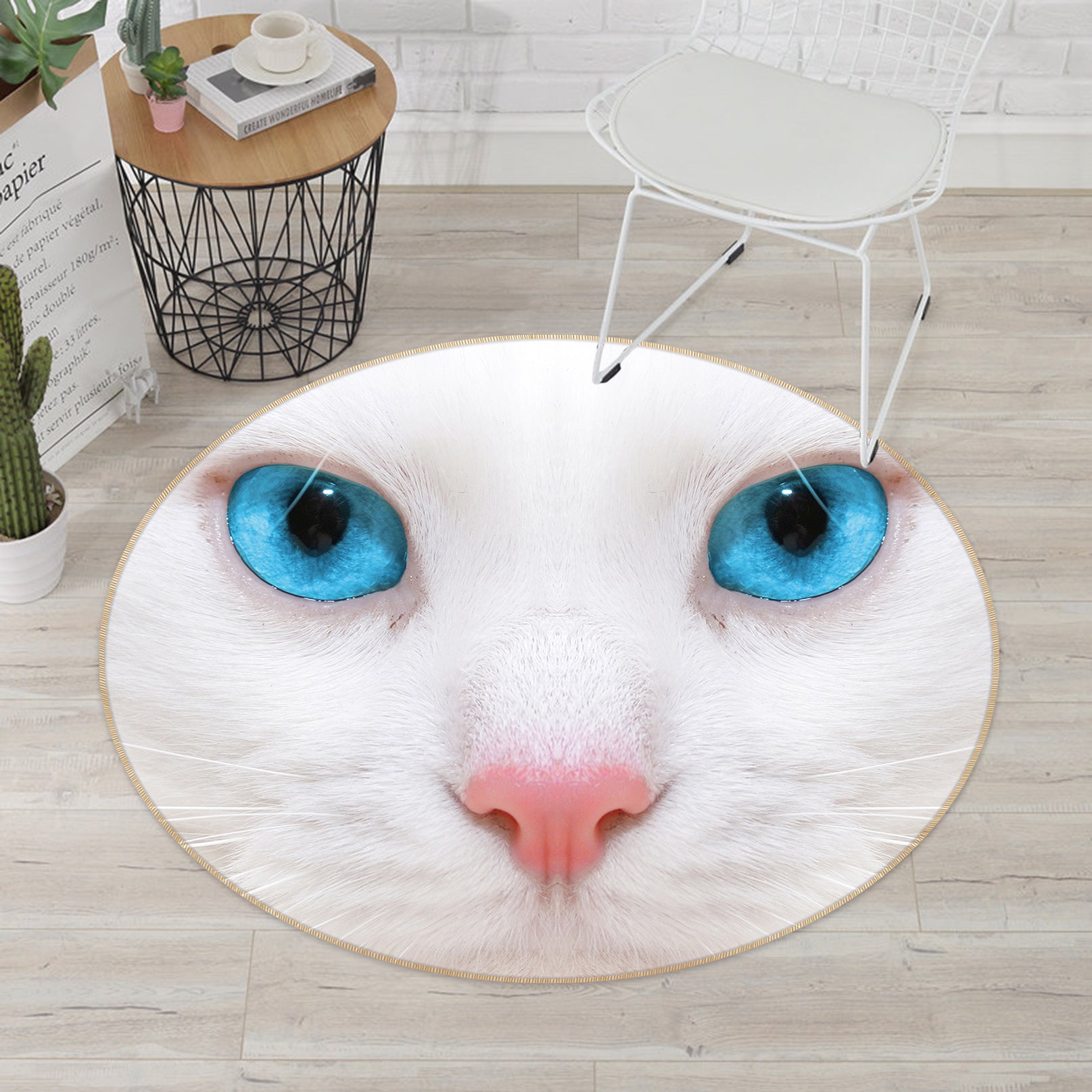 3D Cat 38071 Animal Round Non Slip Rug Mat