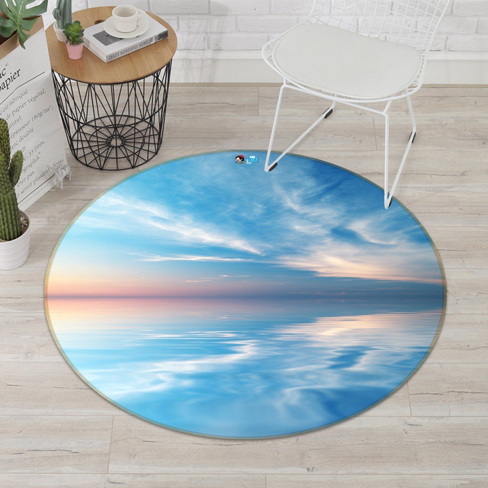 3D Boundless Blue Sea 121 Round Non Slip Rug Mat Mat AJ Creativity Home 