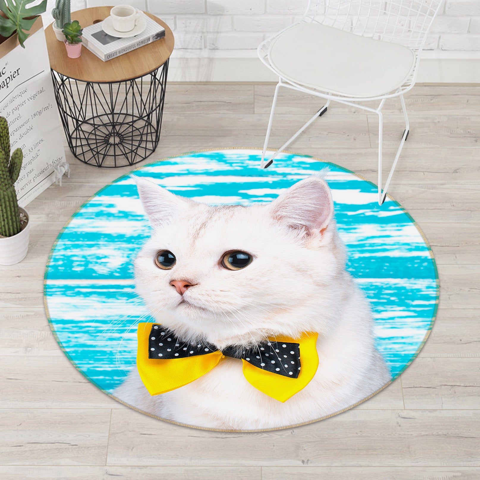 3D Cat 29065 Round Non Slip Rug Mat