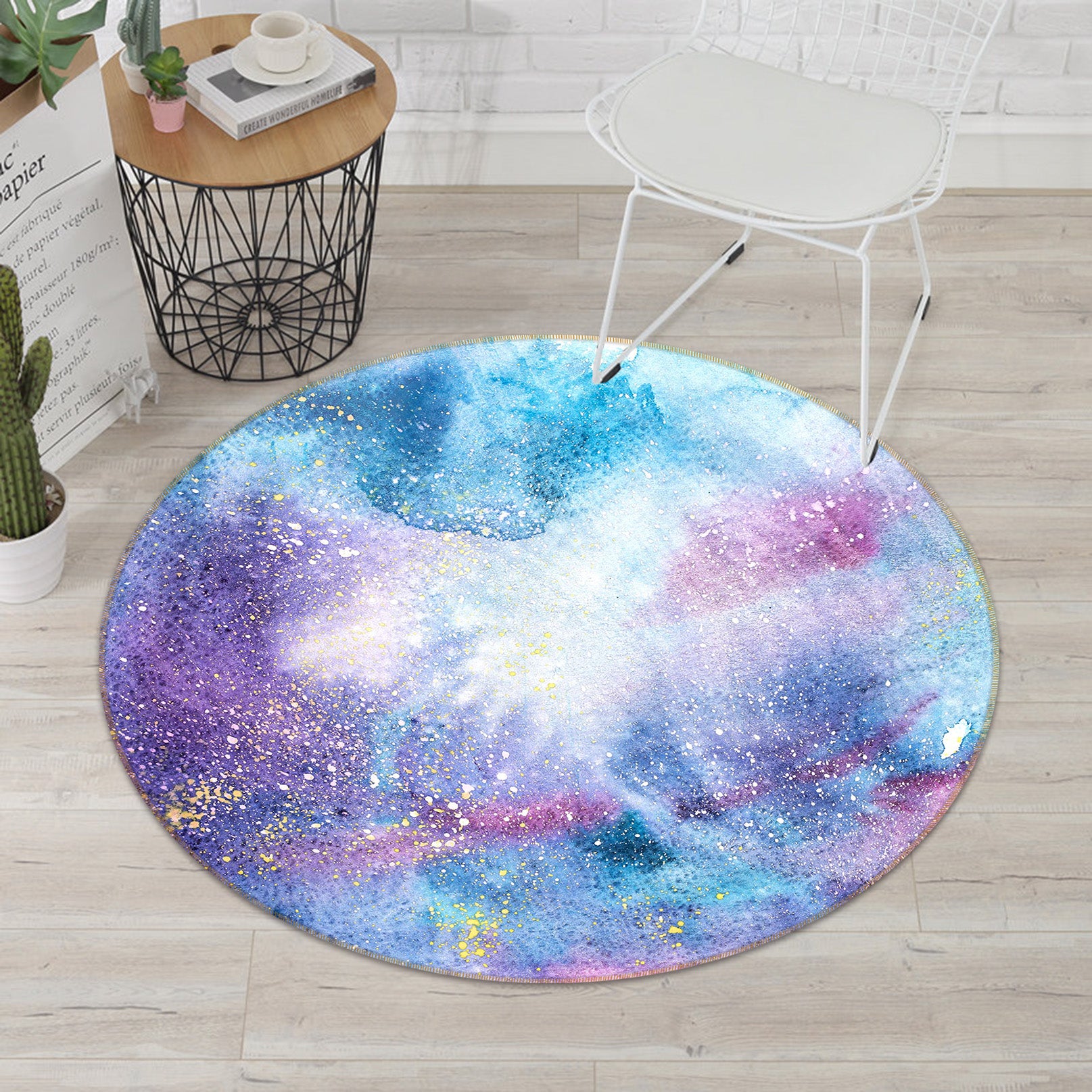 3D Rainbow Colors 71204 Round Non Slip Rug Mat