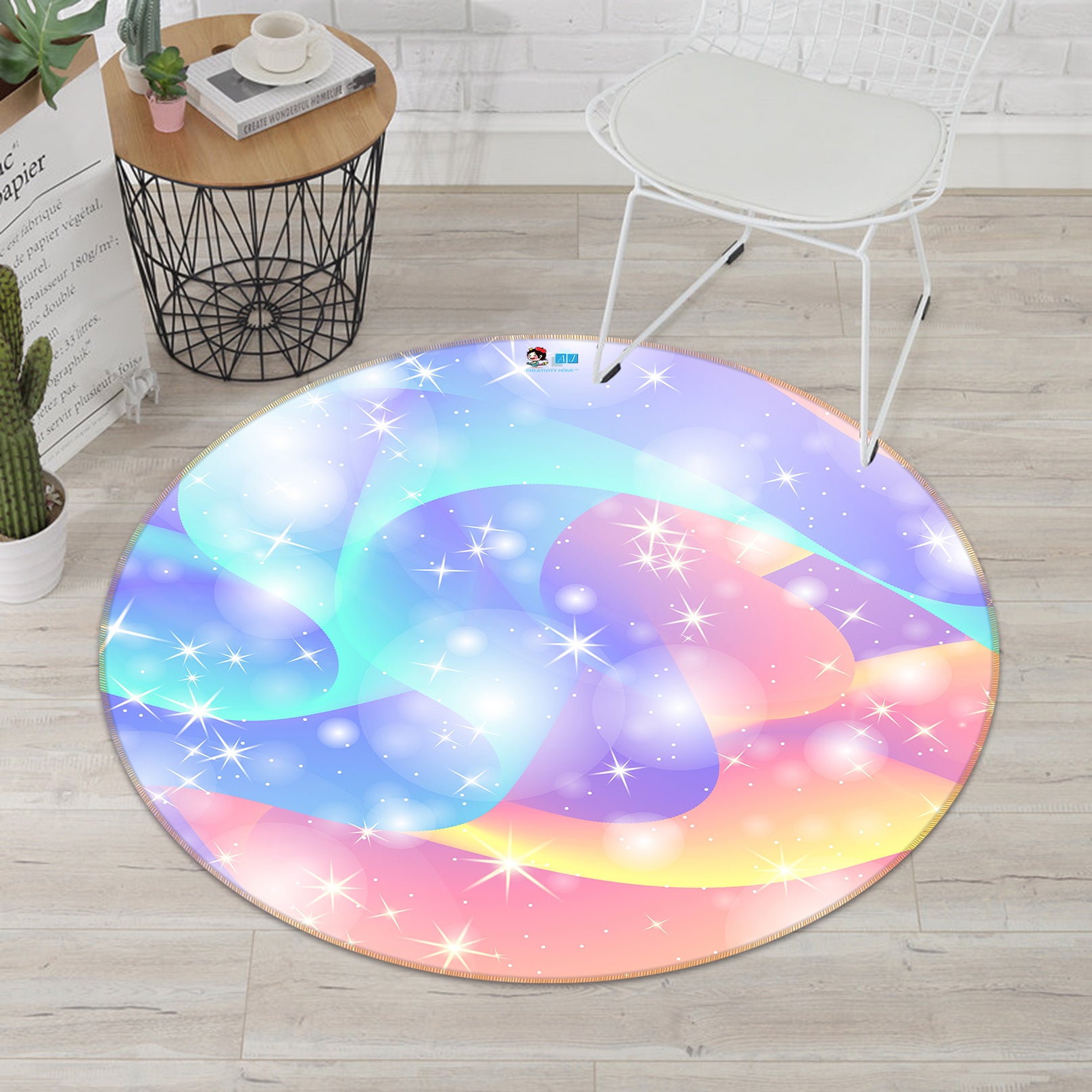 3D Color Sky 81038 Round Non Slip Rug Mat