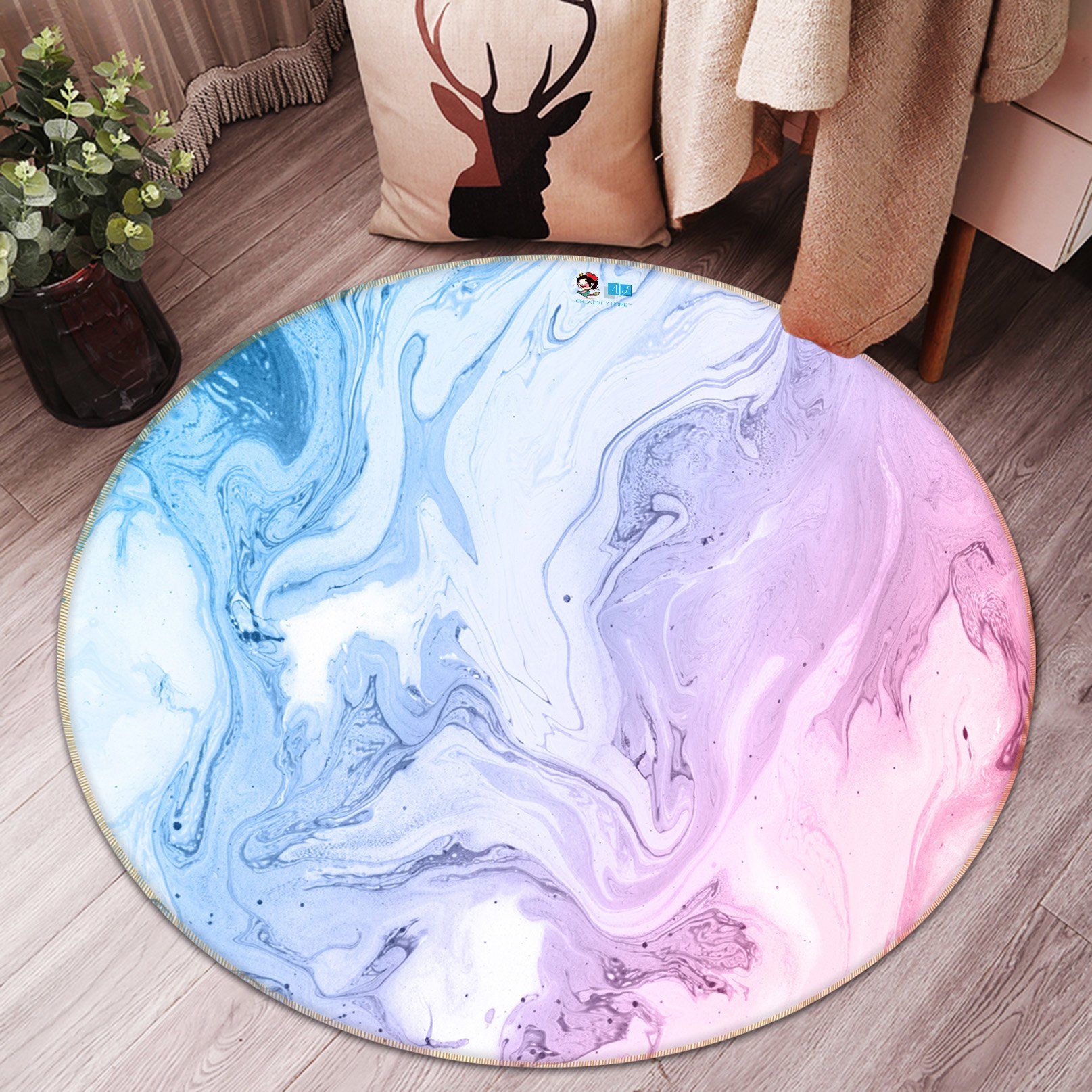 3D Pink Water Ripple 238 Round Non Slip Rug Mat Mat AJ Creativity Home 