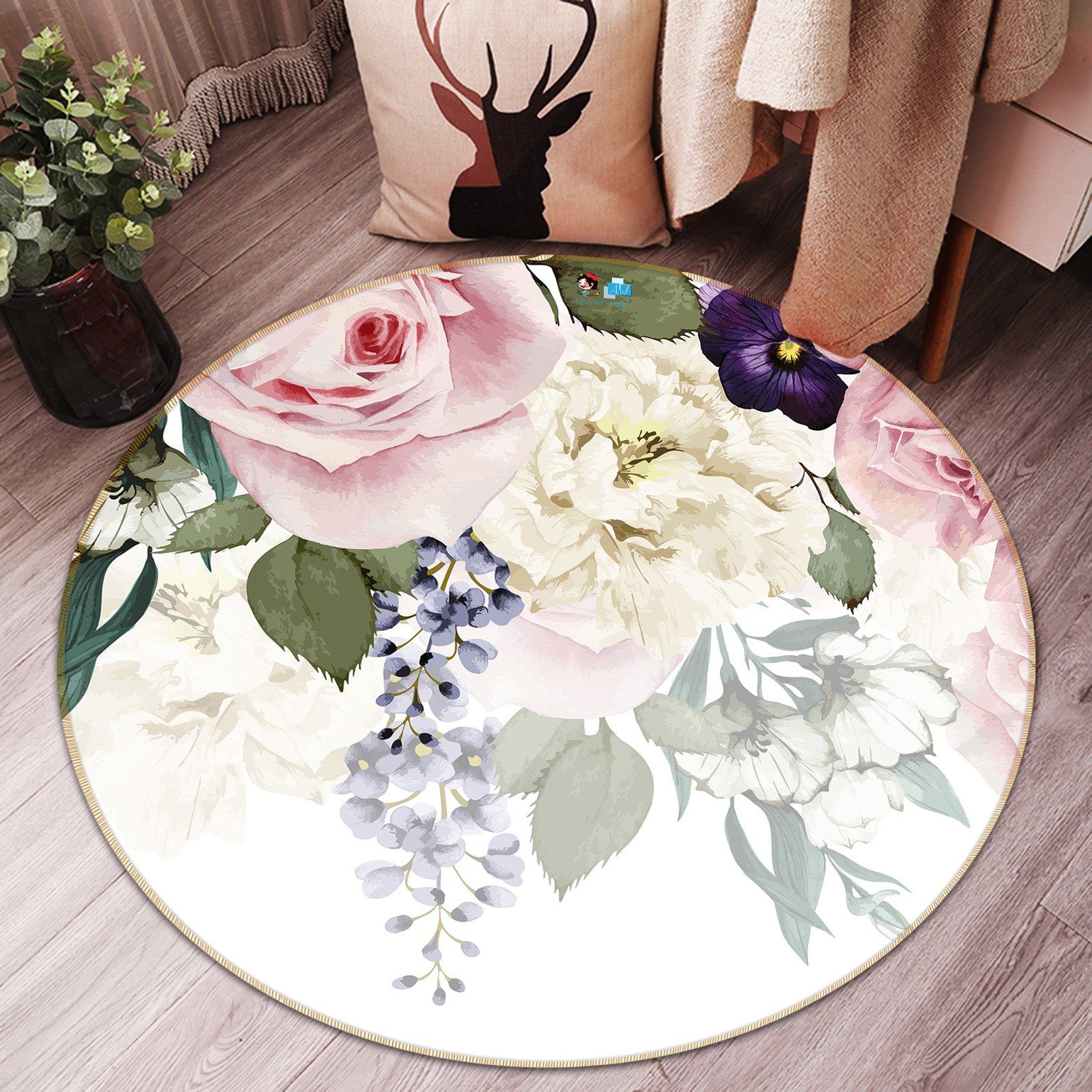 3D Fresh Flower 089 Round Non Slip Rug Mat Mat AJ Creativity Home 
