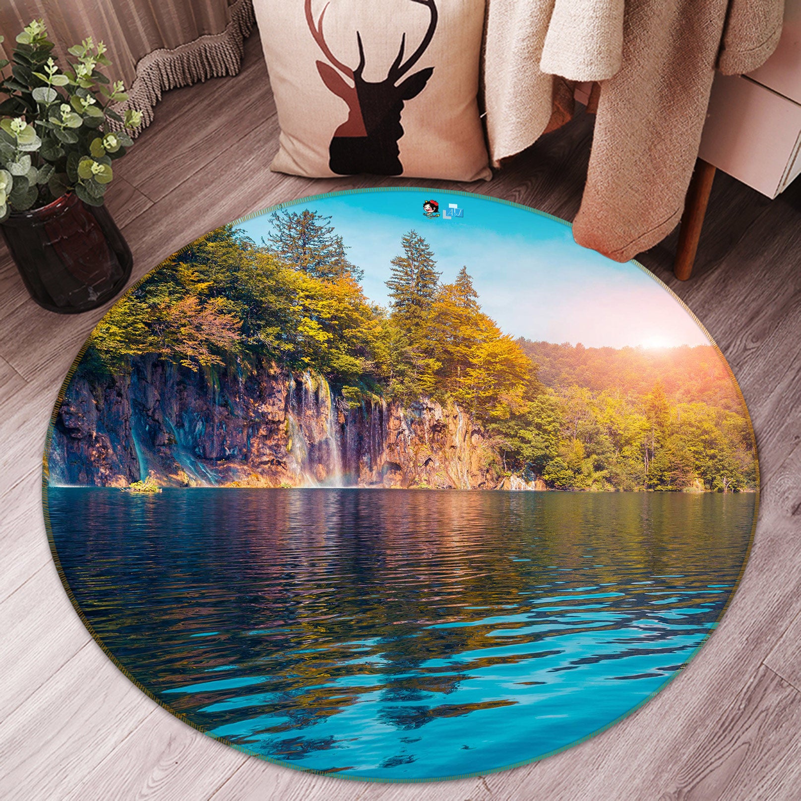 3D Landscape 72172 Round Non Slip Rug Mat
