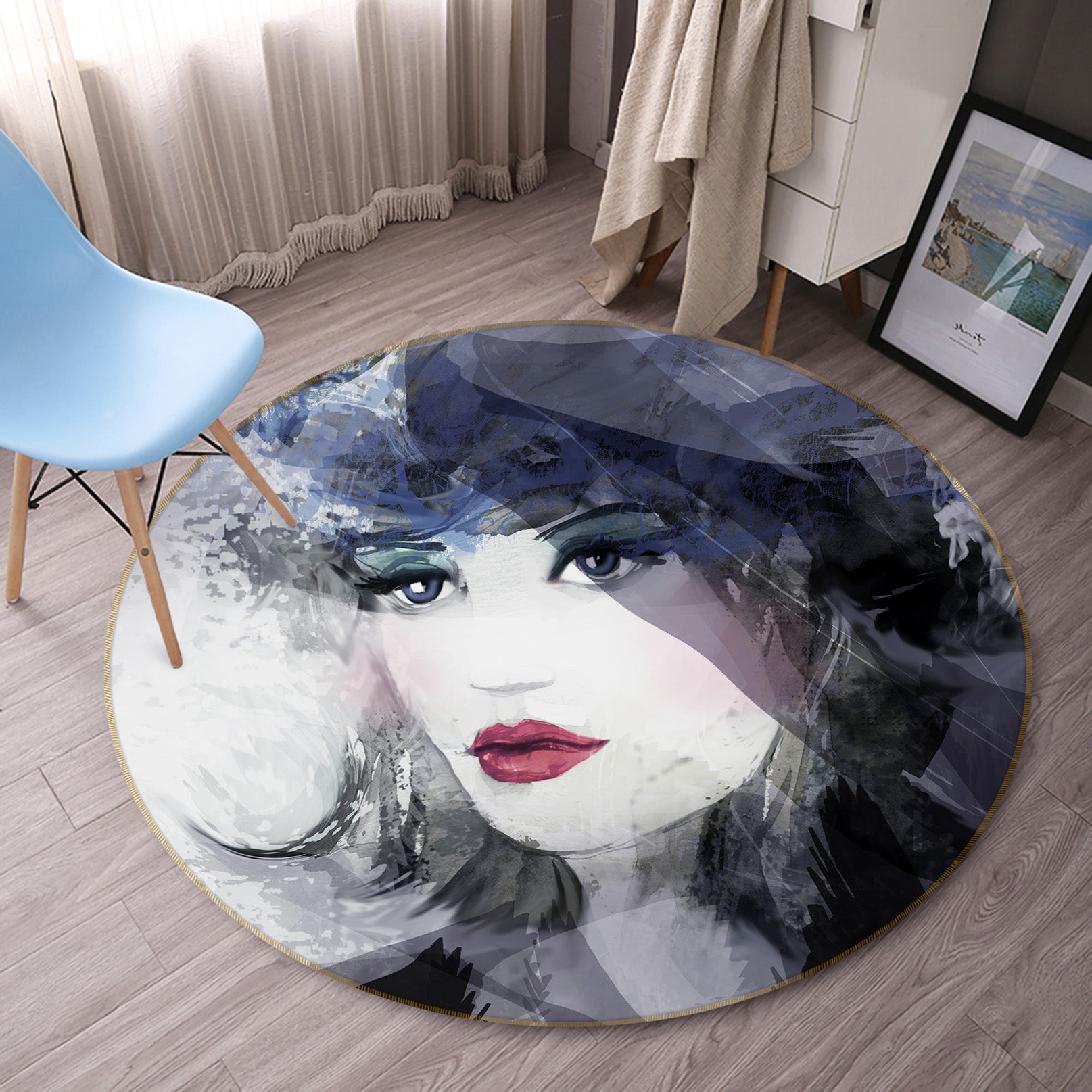 3D Beauty 36214 Round Non Slip Rug Mat