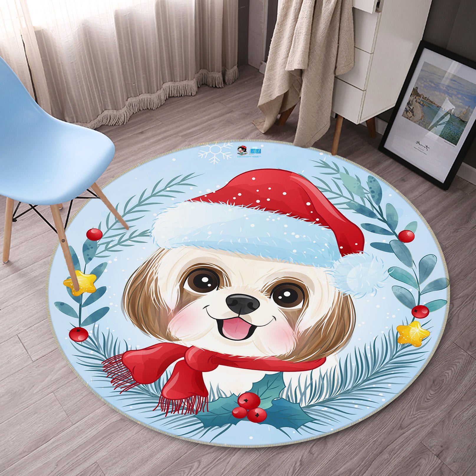 3D Red Riding Hood 75135 Round Non Slip Rug Mat