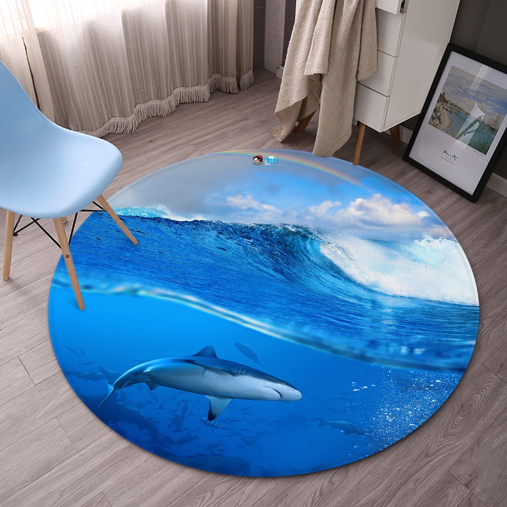 3D Shark 2795 Round Non Slip Rug Mat Mat AJ Creativity Home 